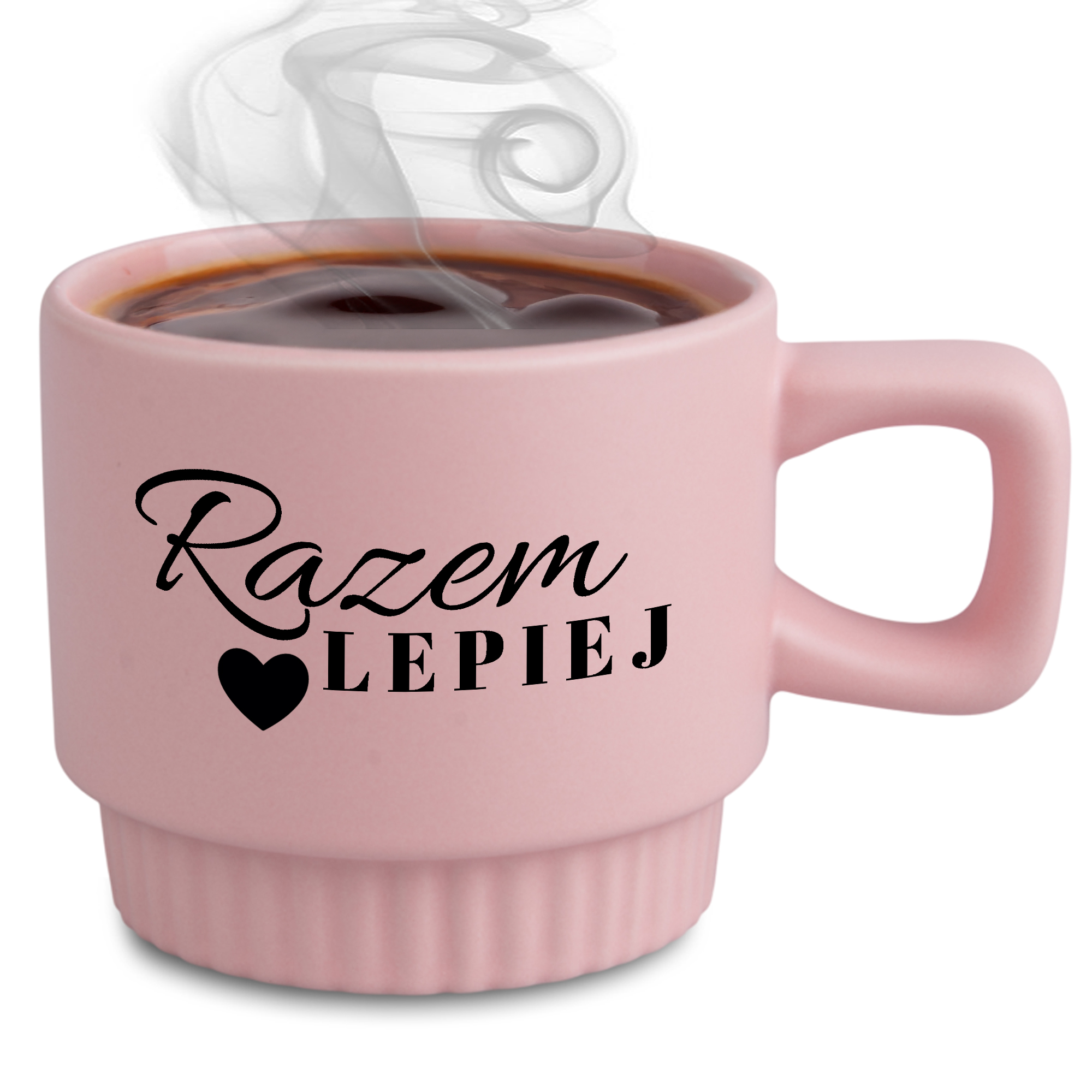 Ryflovaný hrnček Ružový Lepšie Spolu Darček pre jej manželku na výročie