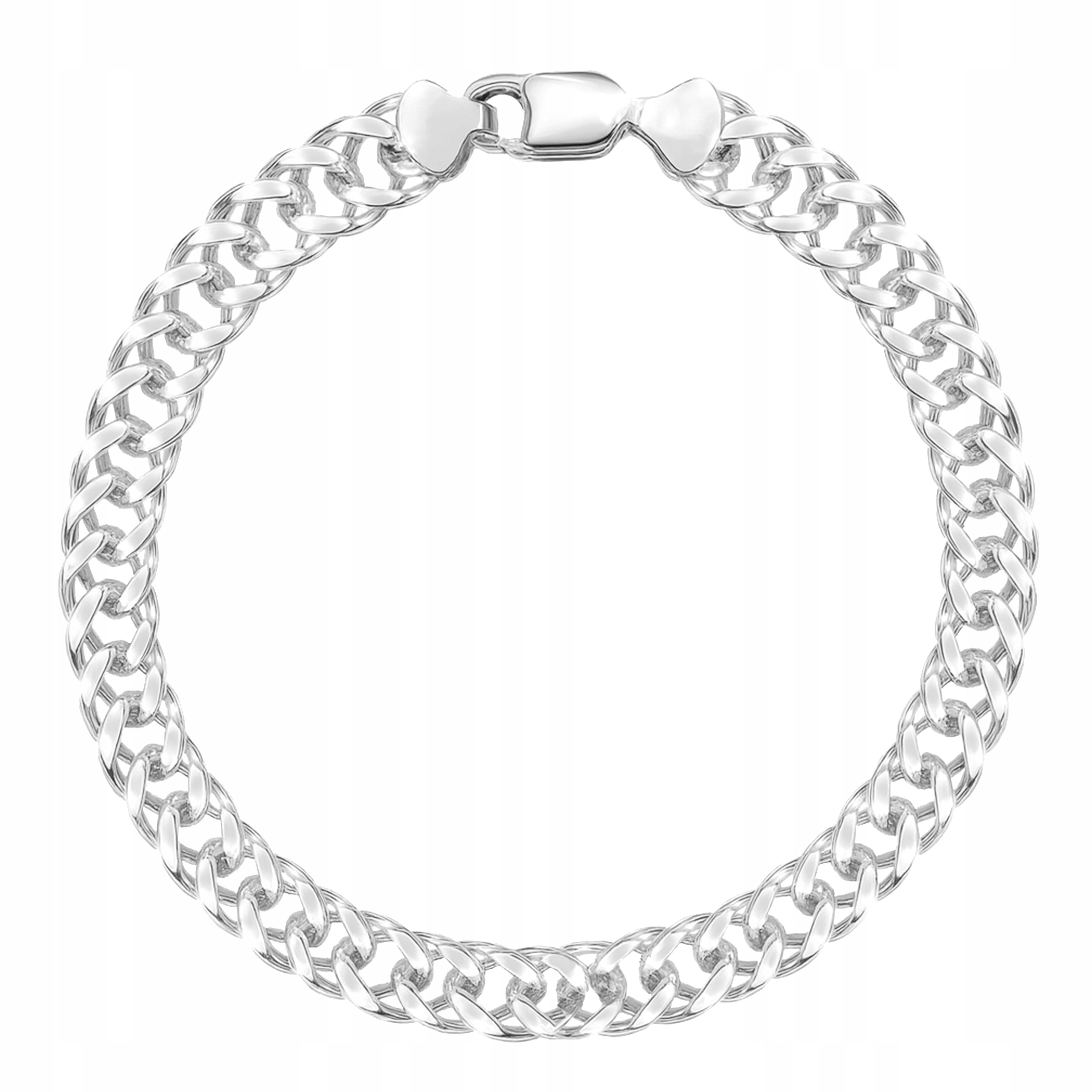 Stříbrný Náramek Rombo Dvojitý Pancíř Hrubý Rhodiovaný 21 cm Stříbro 925
