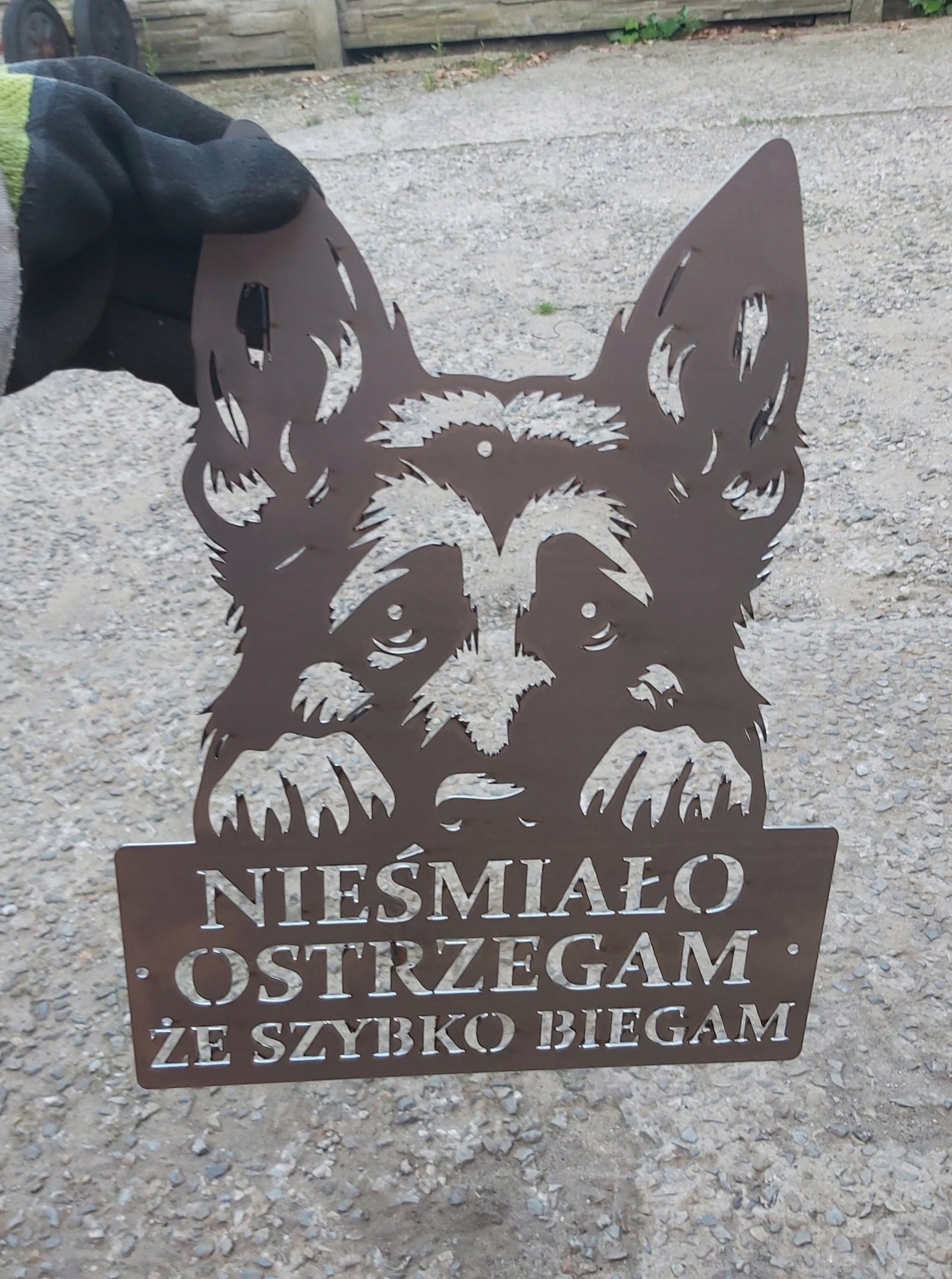 Kovová Tabulka Pes na branku oplocení ohrada Ovčák