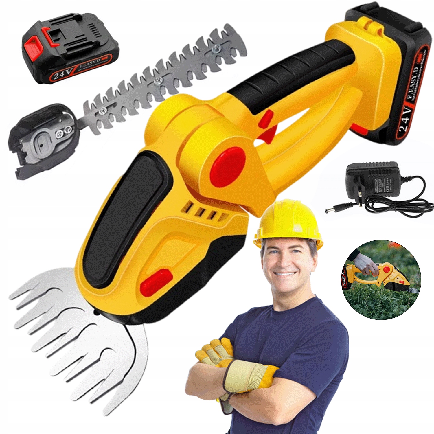 Ruční Akumulátorová Sekačka S Nastavitelným Úhlem 500 W, Ergonomická, 750 G