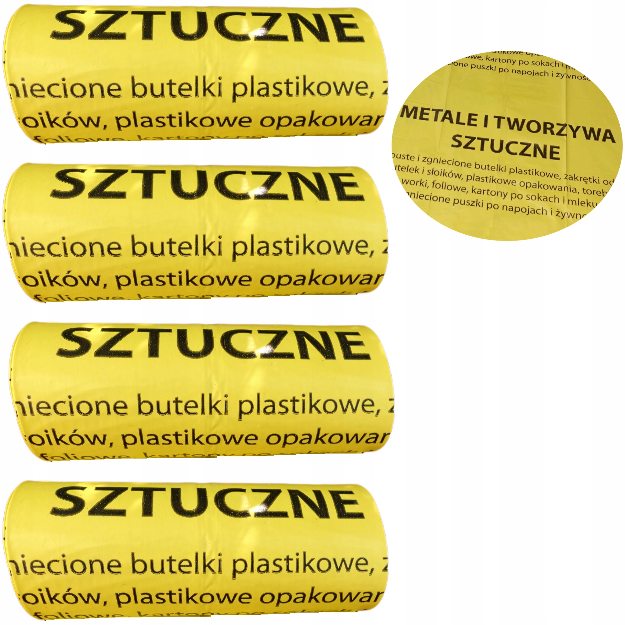 

Worki segregacji śmieci Plastik Żółte kosz 120L