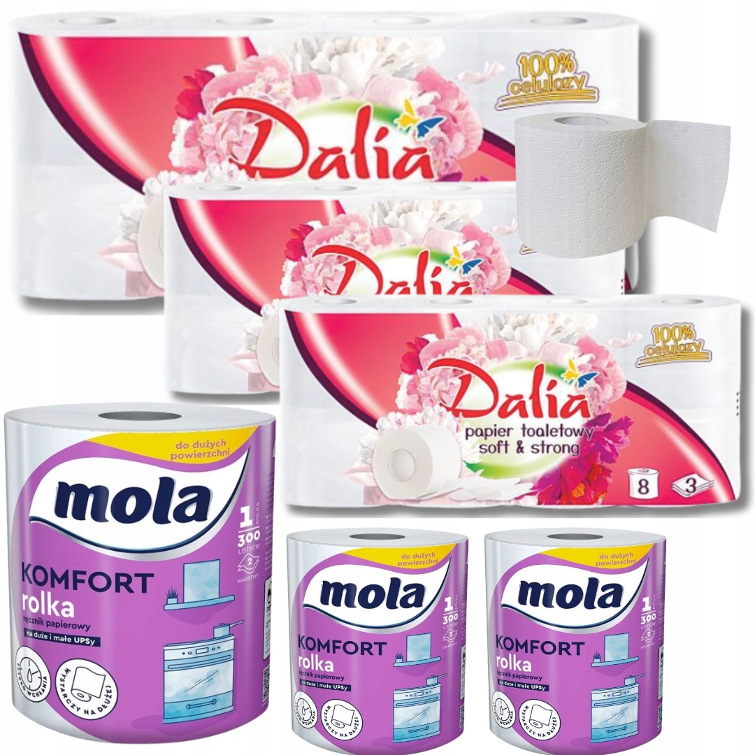 Ręcznik Papierowy Mola Komfort + Papier Toaletowy DALIA 3 Warstwy PAKIET Zastosowanie uniwersalne