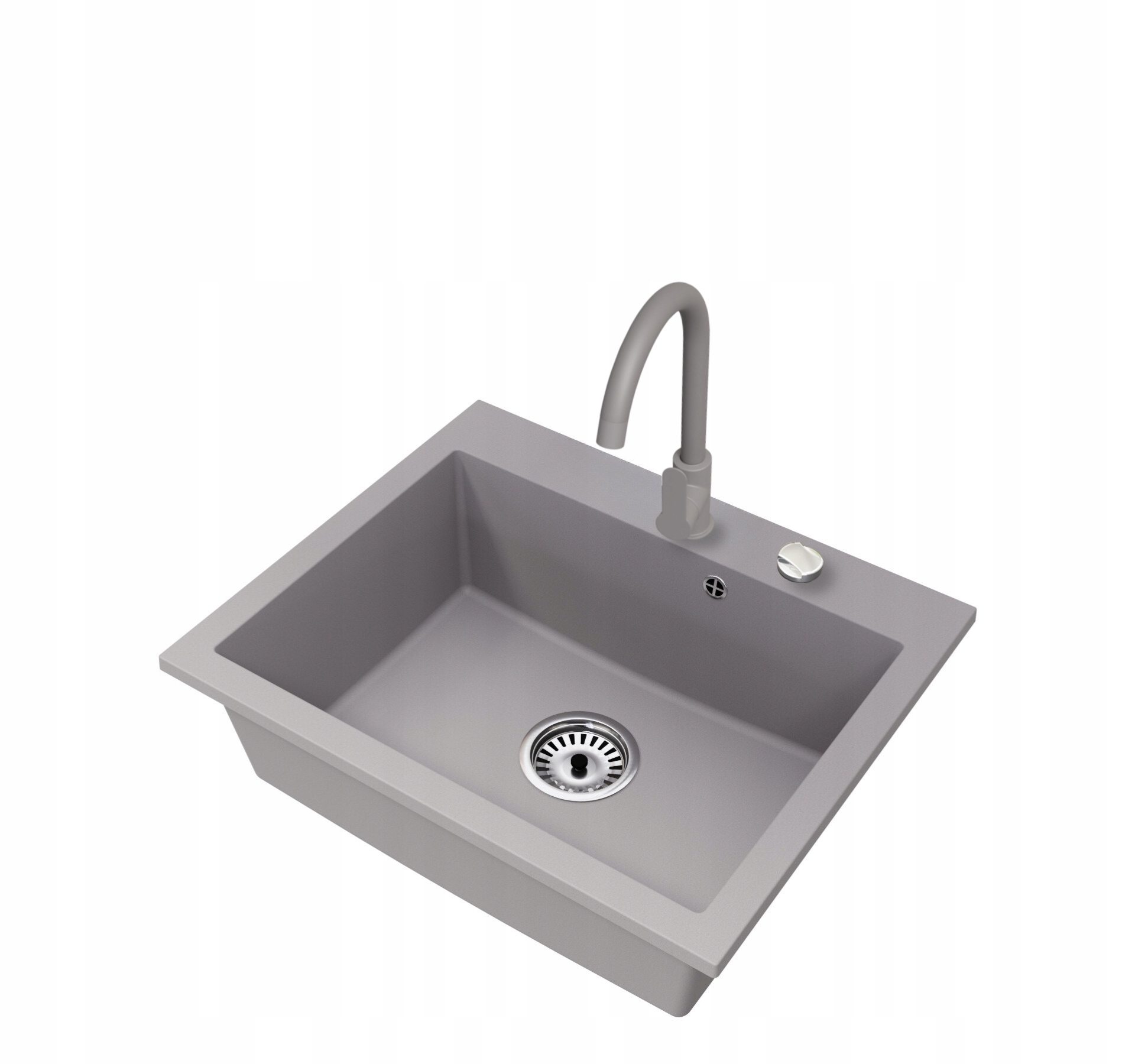 Granitový dřez Jednokomorový Elite 60 Baterie Sifon Chrom Automat