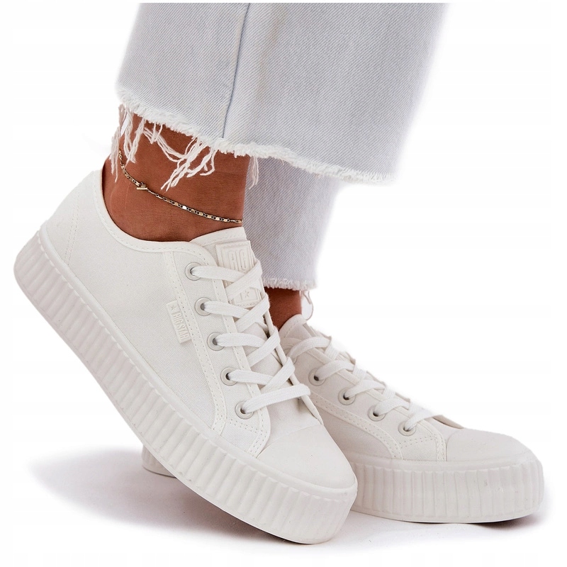 Dámské Tenisky Na Platformě Z Materiálu Big Star RR274776 Bílé 41