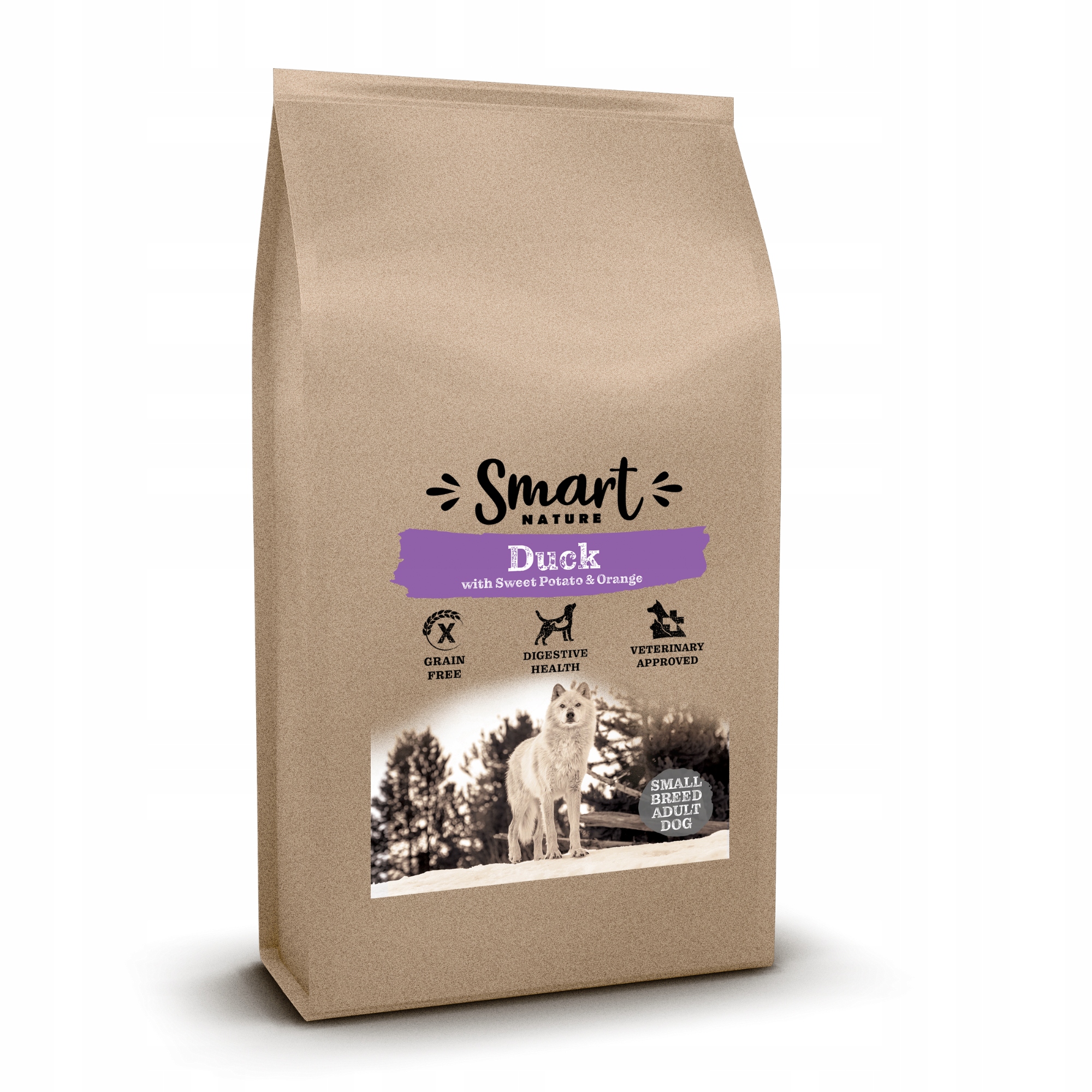 Levně Krmivo pro malá plemena bez obilovin Hipo Smart Nature Dog Small Duck & Orange 2 kg