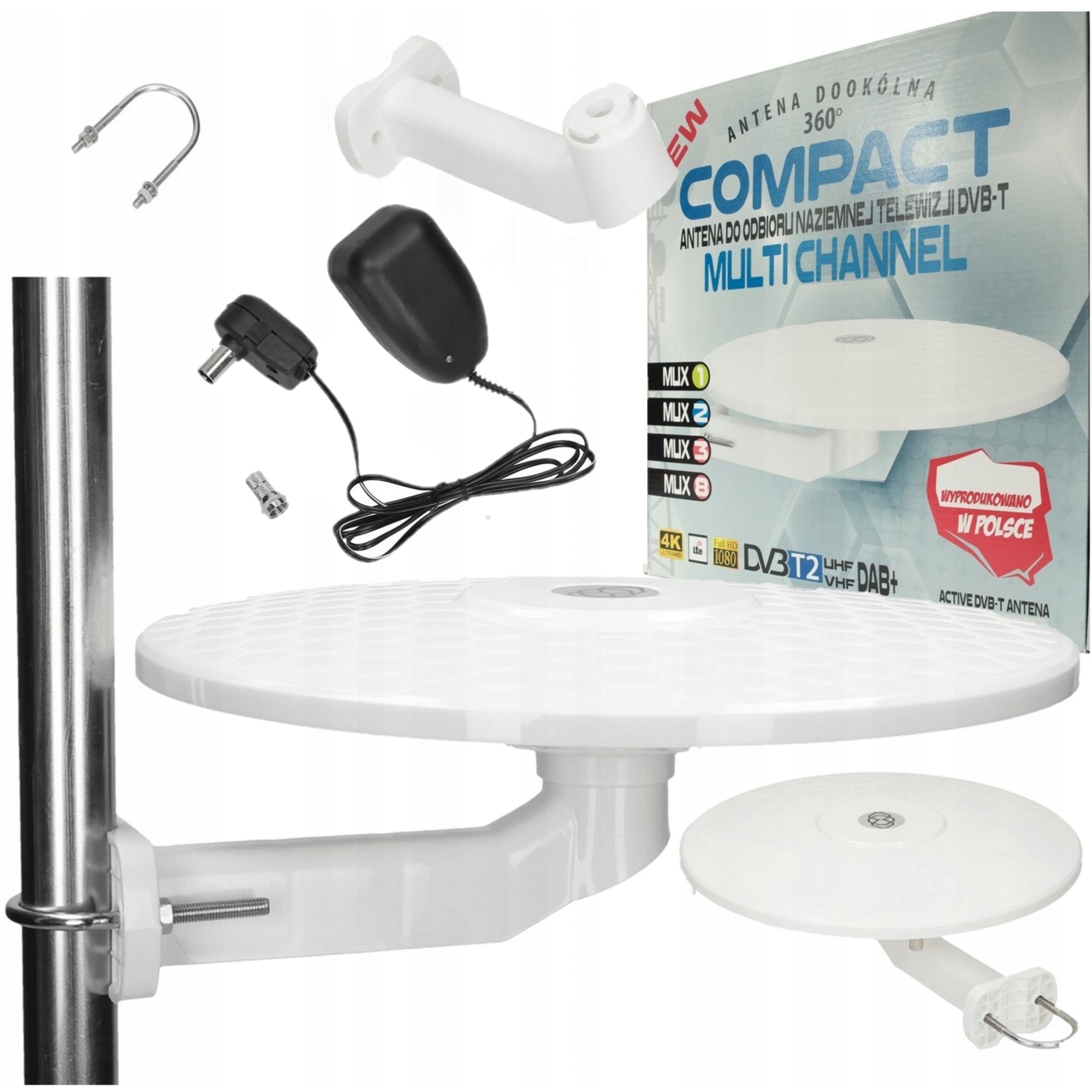 Внешняя антенна Wiedyska COMPACT наземное ТВ DVB-T2 белый