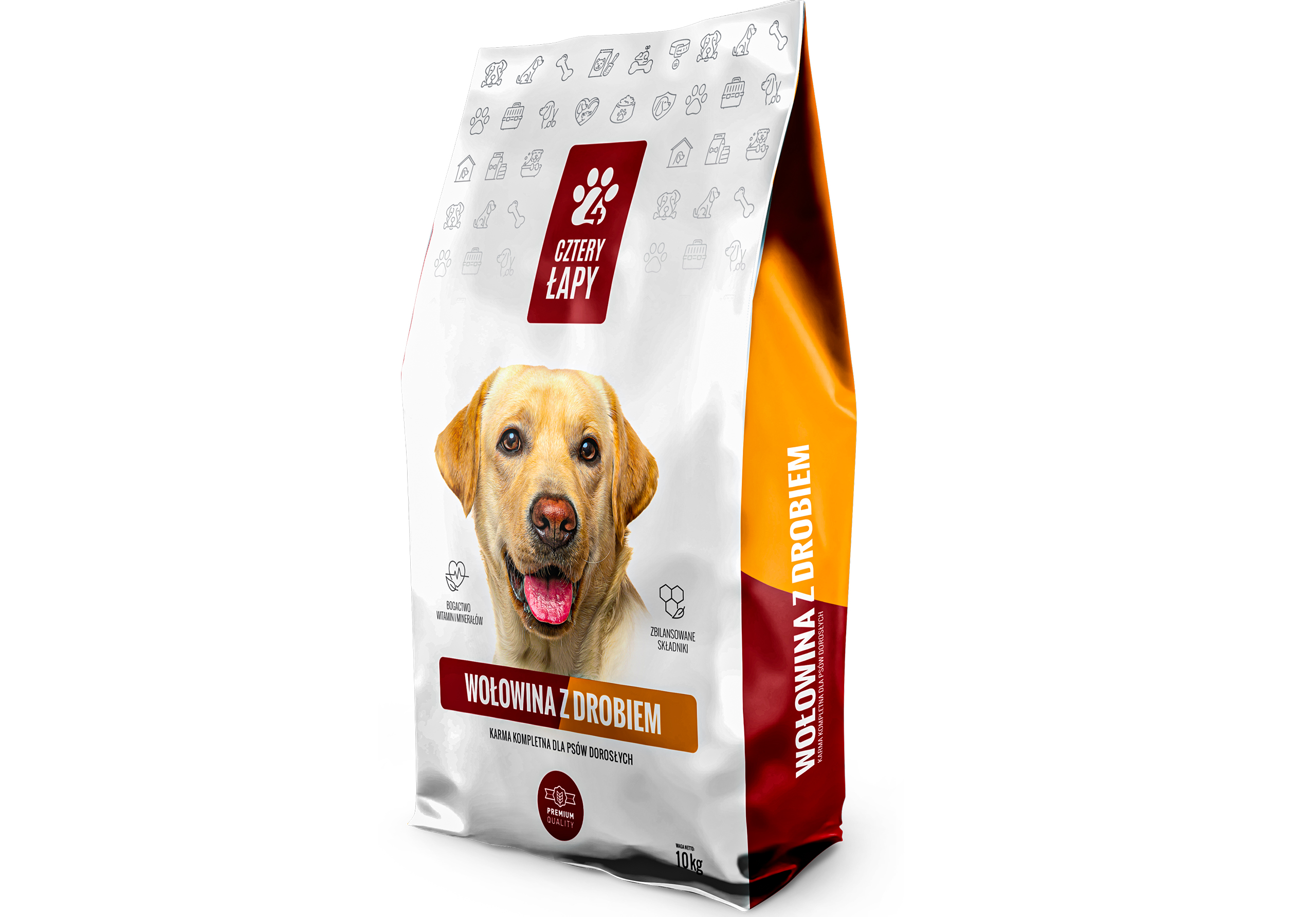 Levně Cztery Łapy Premium hovězí maso s drůbežím masem 10 kg