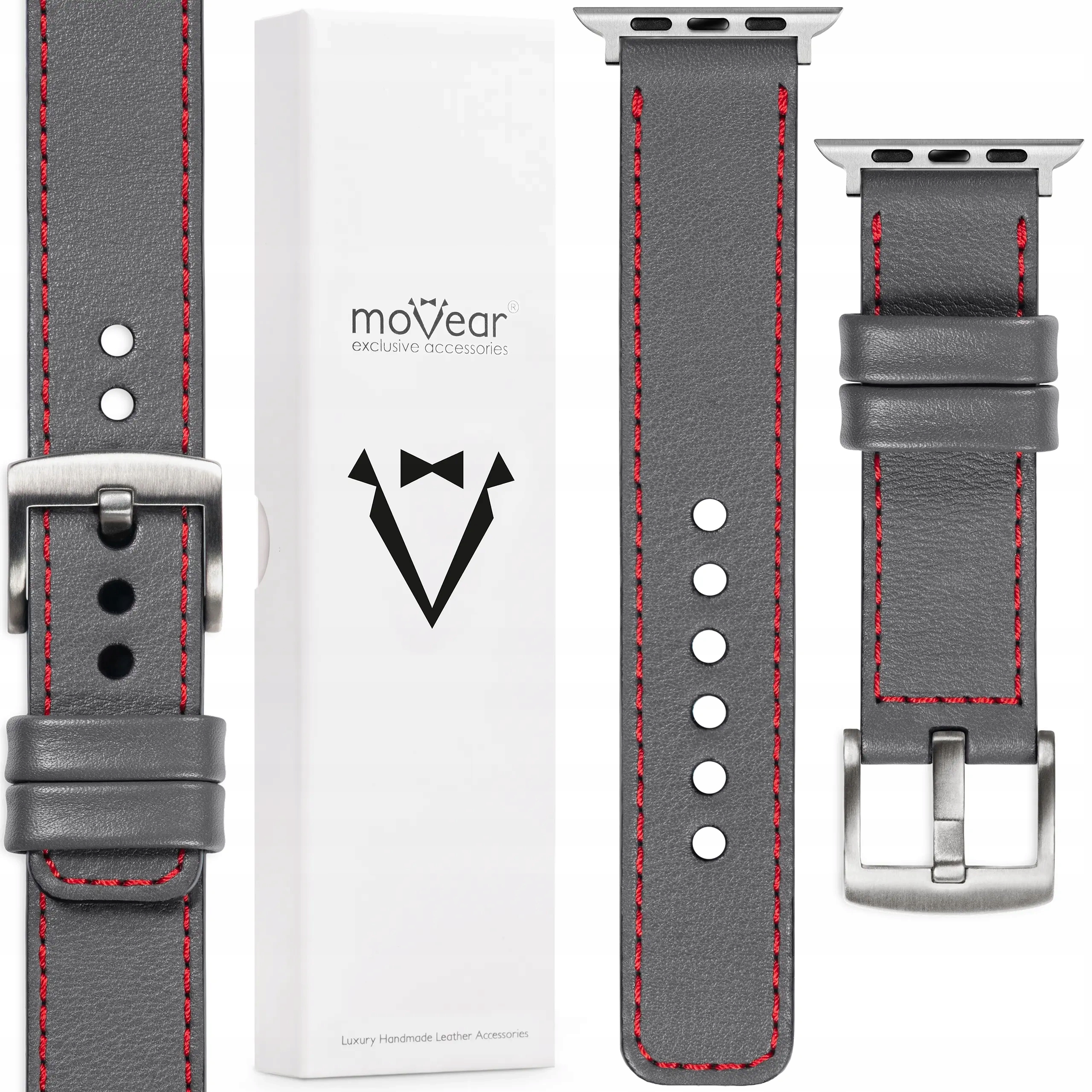 Prémiový řemínek Apple Watch Ultra 10 9 8 7 6 5 Se Šedý Handmade