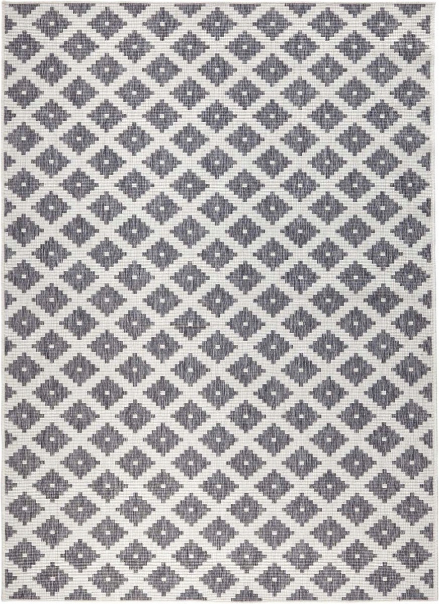 Koberec na terasu 80x150 cm, šedo krémový oboustranný, plochý tkaný