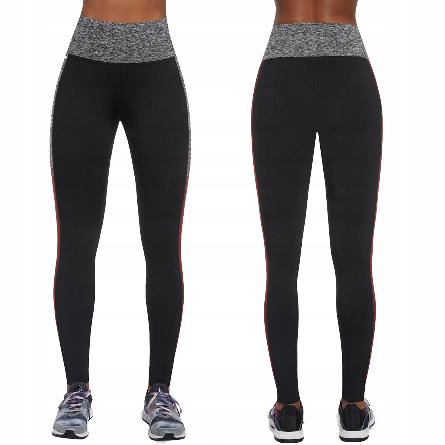 Bas Bleu Extreme černý šedý melír 2 sportovní fitness Legíny