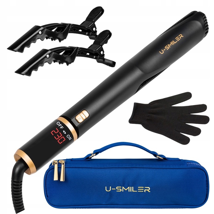 Prostownica Lokówka Do Włosów Z Jonizacją Ceramiczna 2w1 Etui Rękawiczka