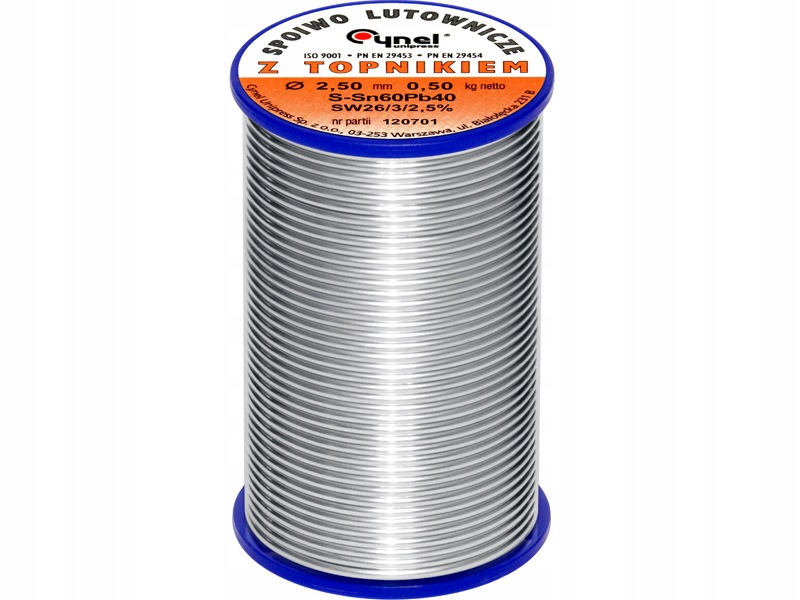 Cín Pro Pájení S Tavidlem Pájecí Pojivo 500 g 2,5 mm 0,5 kg