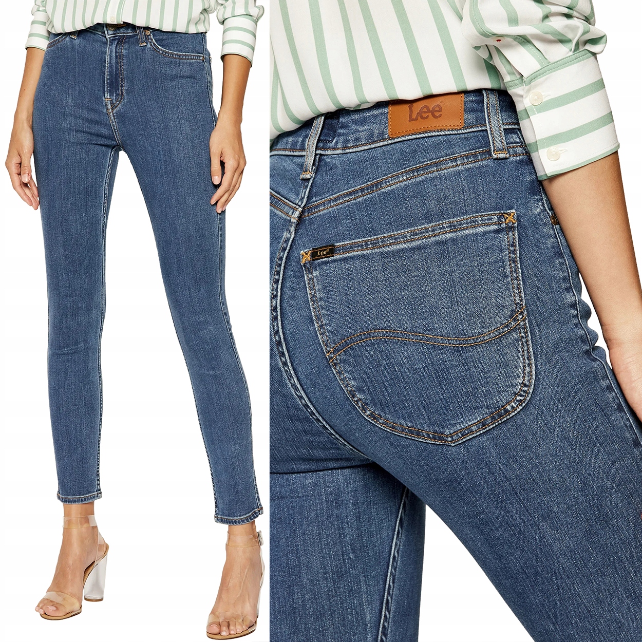 Lee Ivy High Clean Play vysoké dámské džínové kalhoty úzké nohavice W26 L31