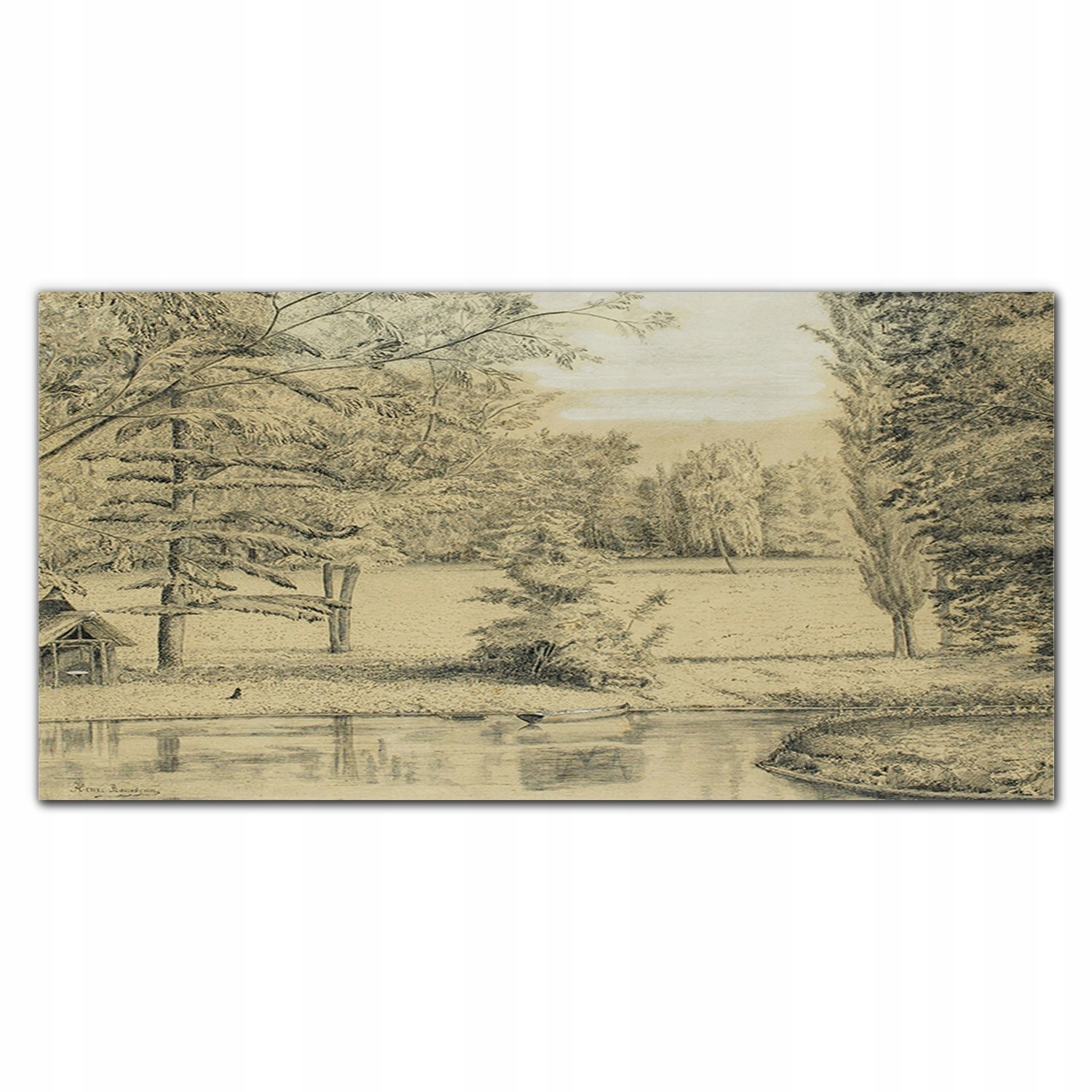 Obraz na stenu na ráme plátnoLes voda 140x70 cm