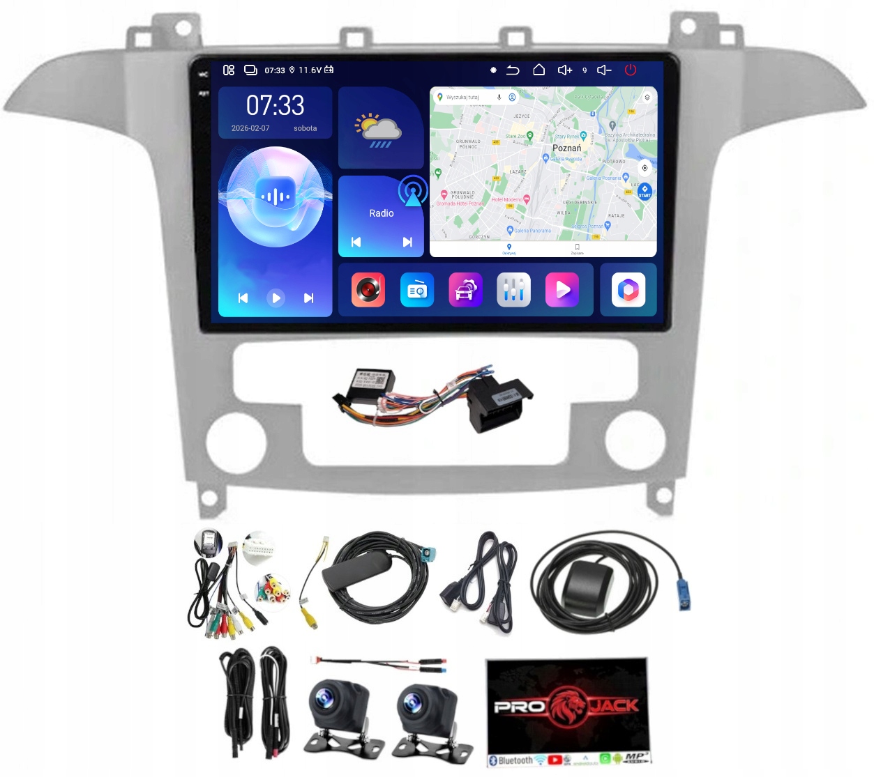 Android Rádio Ford S-max Galaxy 06-15 Carplay Wifi Usb 6/128GB Sim Modem