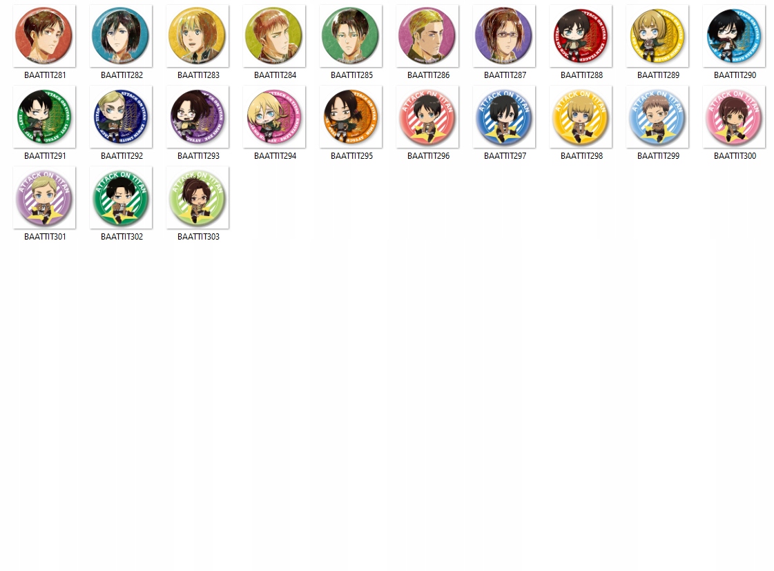 Przypinki Attack on titan Shingeki no Kyojin Tematyka, motyw Anime