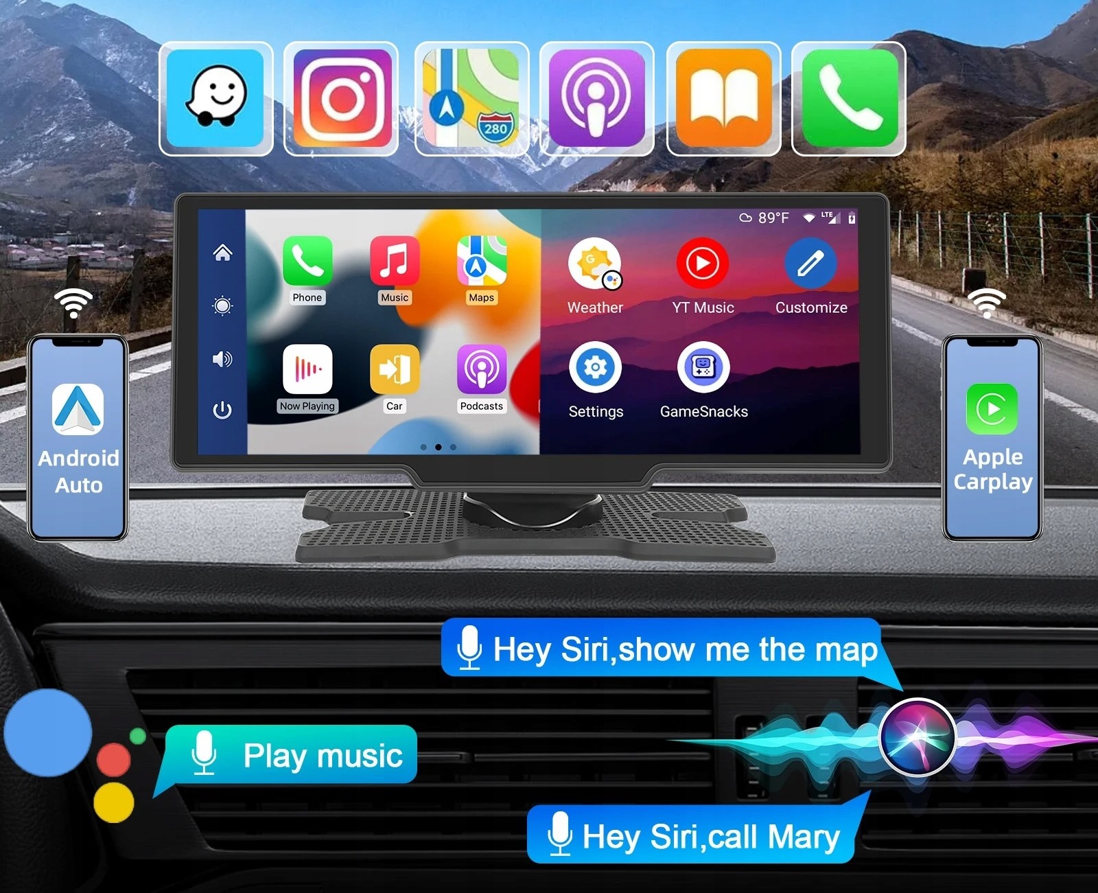 Stacja Multimedialna do Samochodu Radio 10,26" Android AUTO Apple CARPLAY Radio pasmo AM pasmo FM