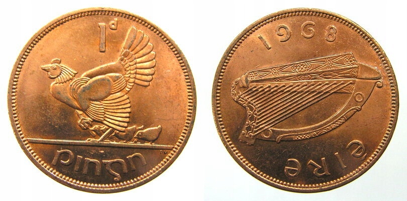 7542. IRLANDIA, 1 PENS, 1968. ST.1-
