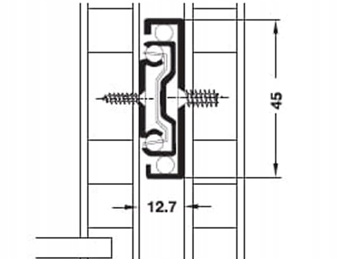 Prowadnica kulkowa łożyskowa H-45, REJS L-450 Długość 450 mm