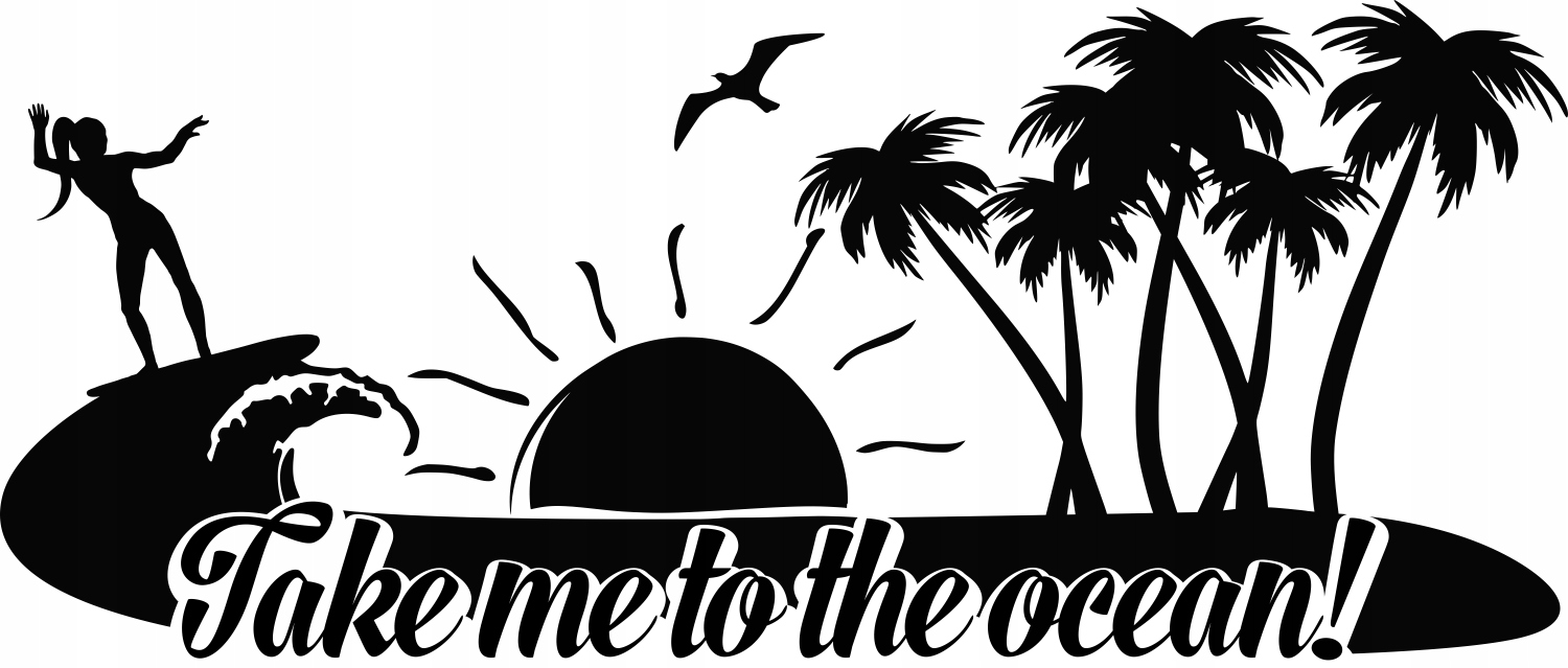 Samolepka Moře palmy na auto Kamper karavan 170 cm