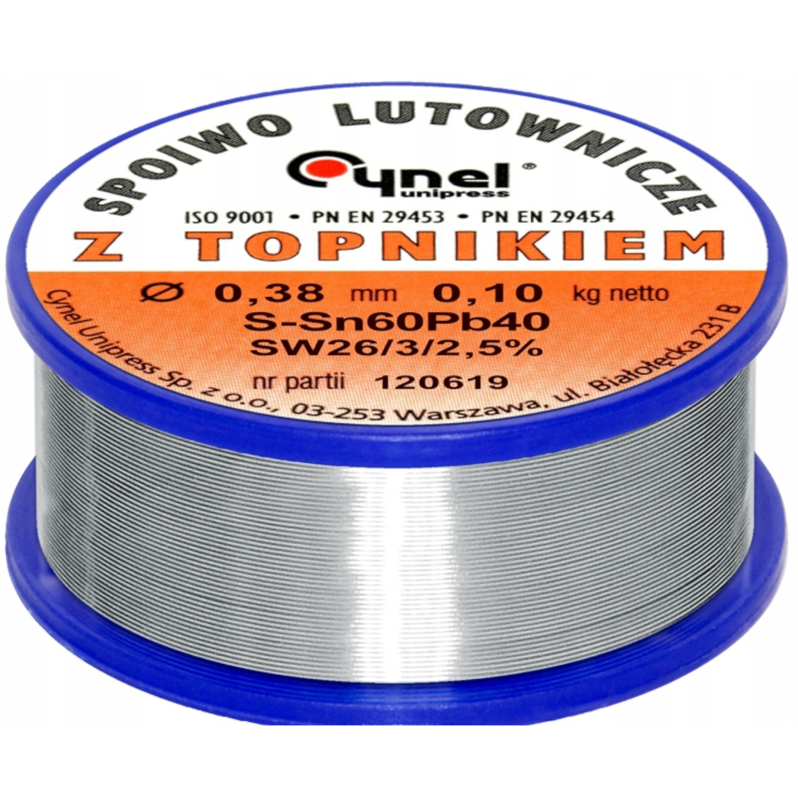 

Cyna Do Lutowania Z Topnikiem Spoiwo 100G 0,38MM