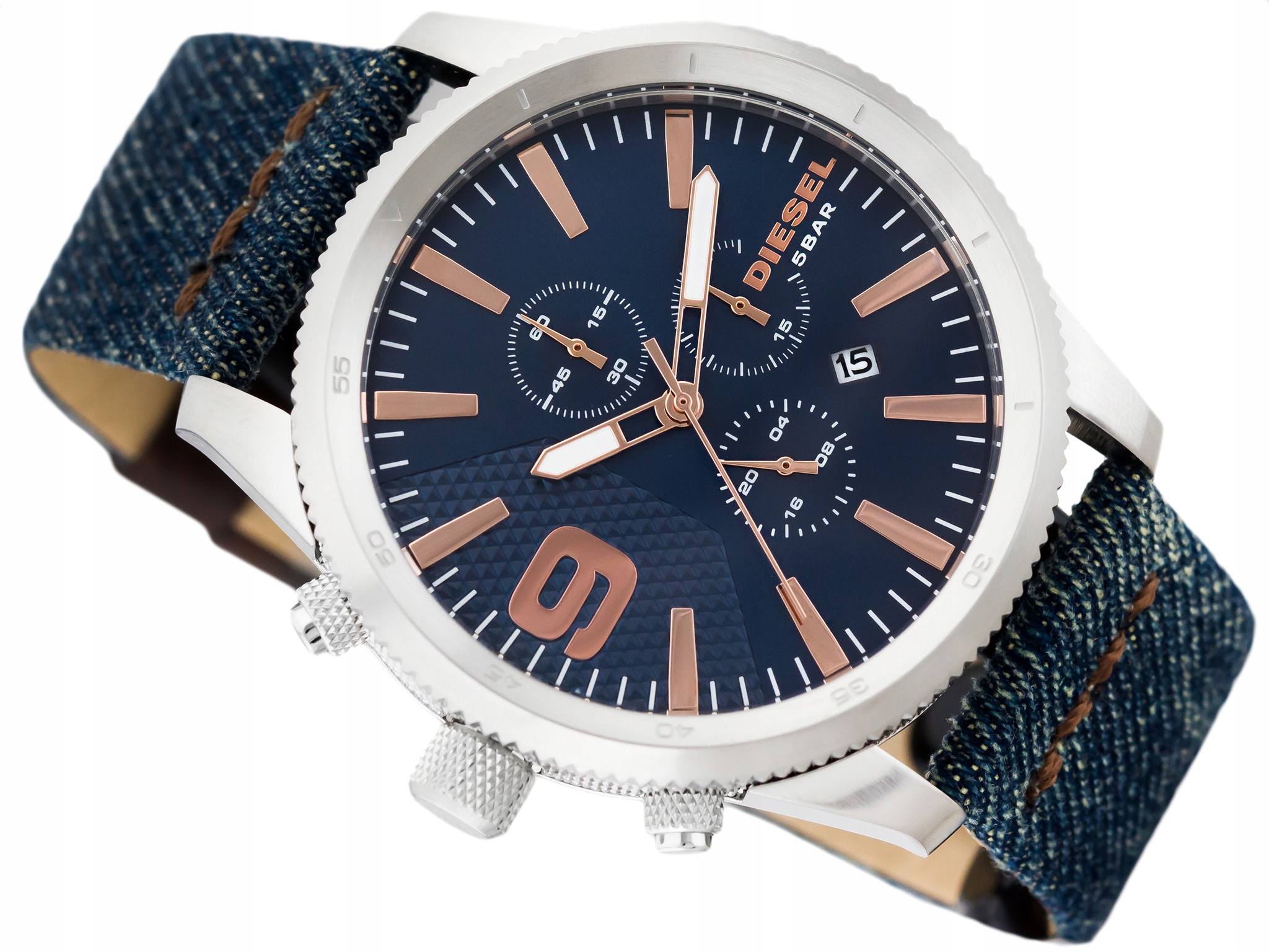 Pánské Diesel Hodinky DZ4450 Jeans Jedinečné 5BAR