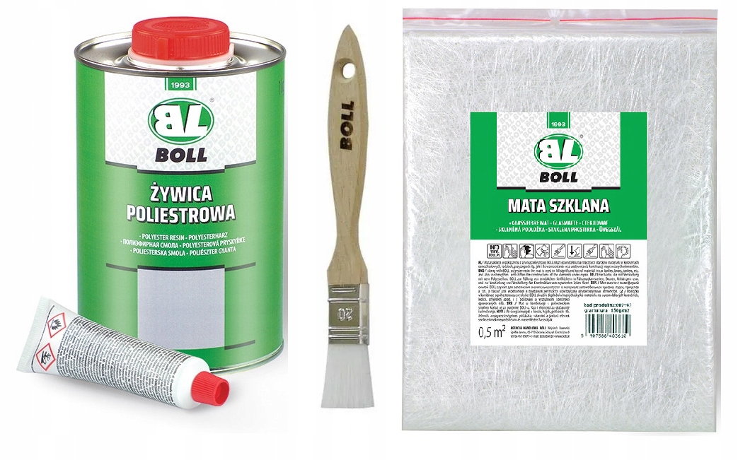 Boll Żywica Poliestrowa 1KG Włókno szklane 150gm