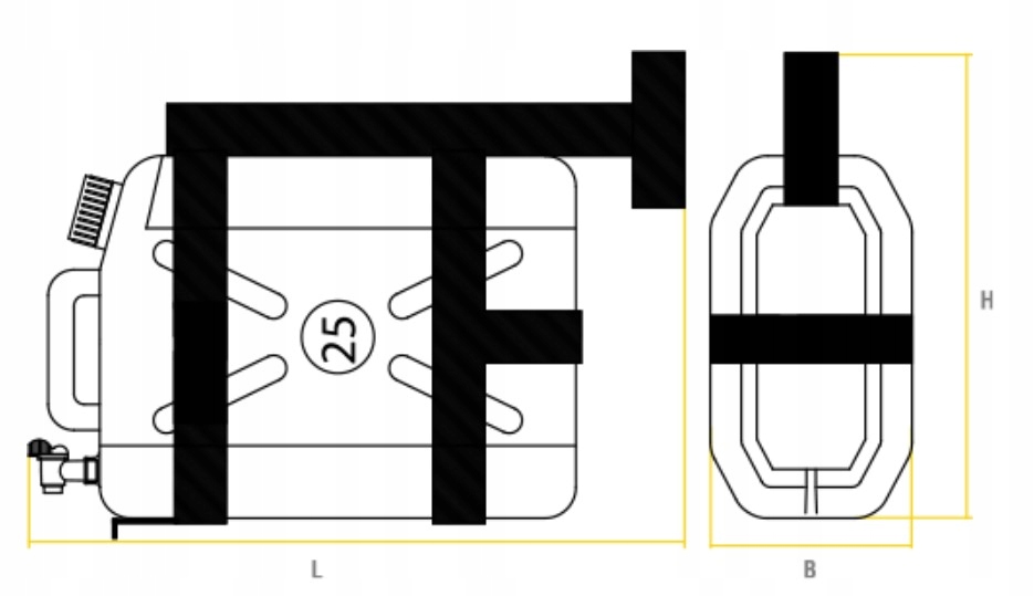 Pojemnik zbiornik bańka na wodę 20L + MOCOWANIE Waga produktu z opakowaniem jednostkowym 6.5 kg