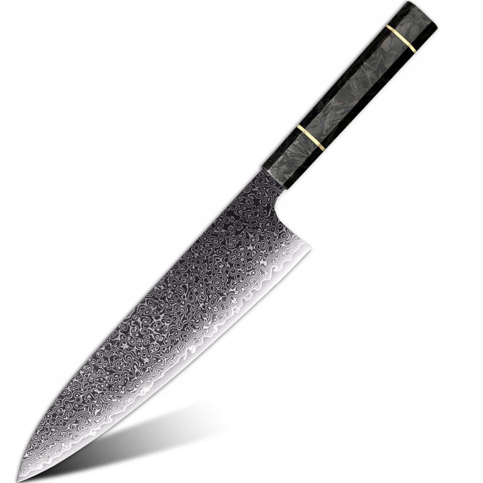 Damaškový kuchynský nôž Tsuriko Chef/Čierna KP-37459