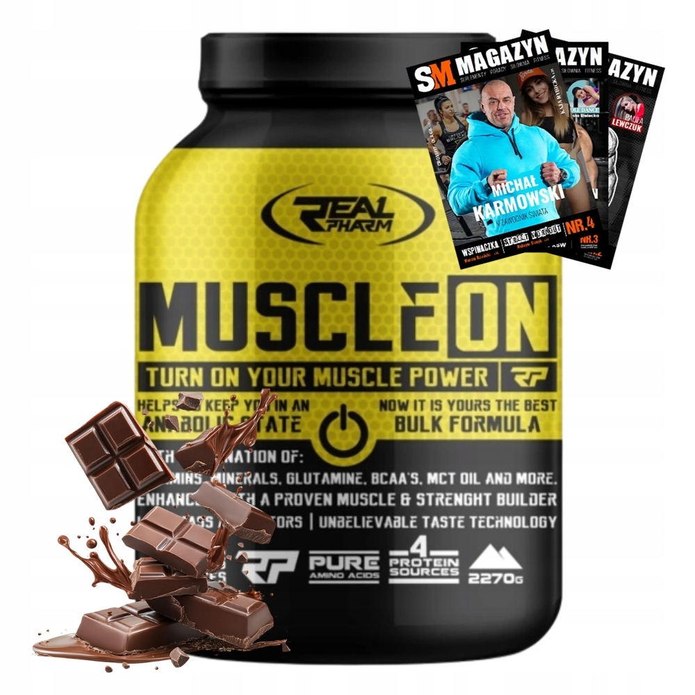 Real Pharm Muscle On 2270g Gainer Bílkoviny Svalová Hmota Vytrvalost