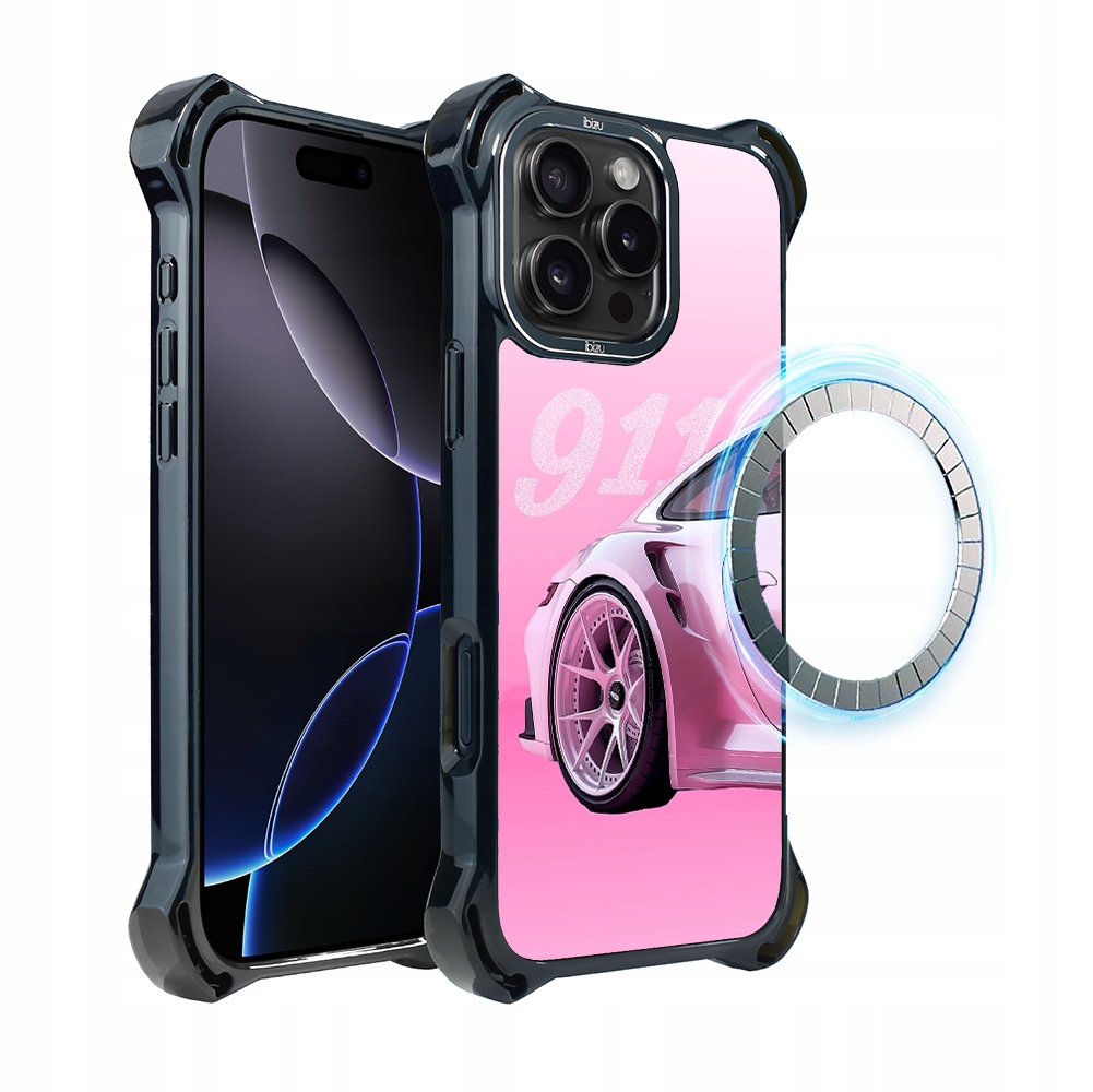 Pouzdro pro iPhone 16 Pro Max Ibizu DropGuard Ultra s MagSafe, 911, růžové
