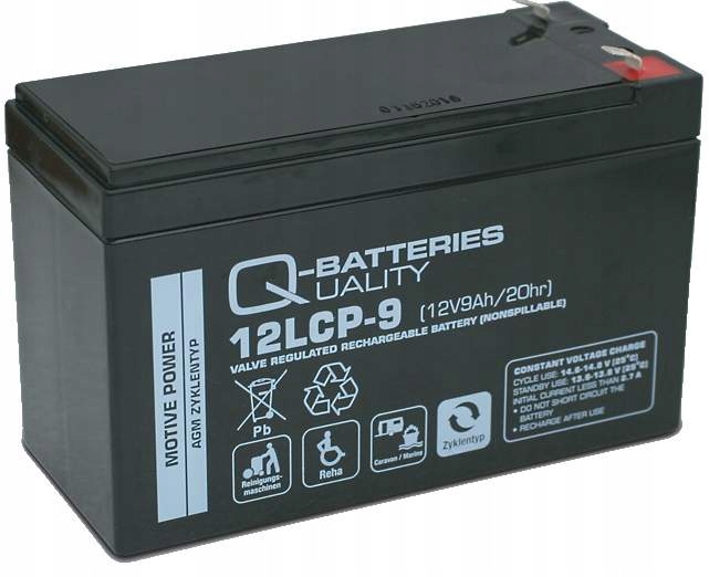 Akumulator Agm Vrla Q-batteries 12LCP-9 12V 9Ah Alarm Ups Cykliczny