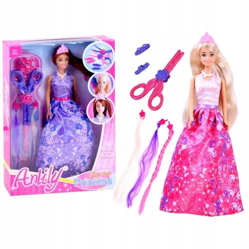 LALKA ANLILY KSIĘŻNICZKA AKCESORIA FRYZJERSKIE