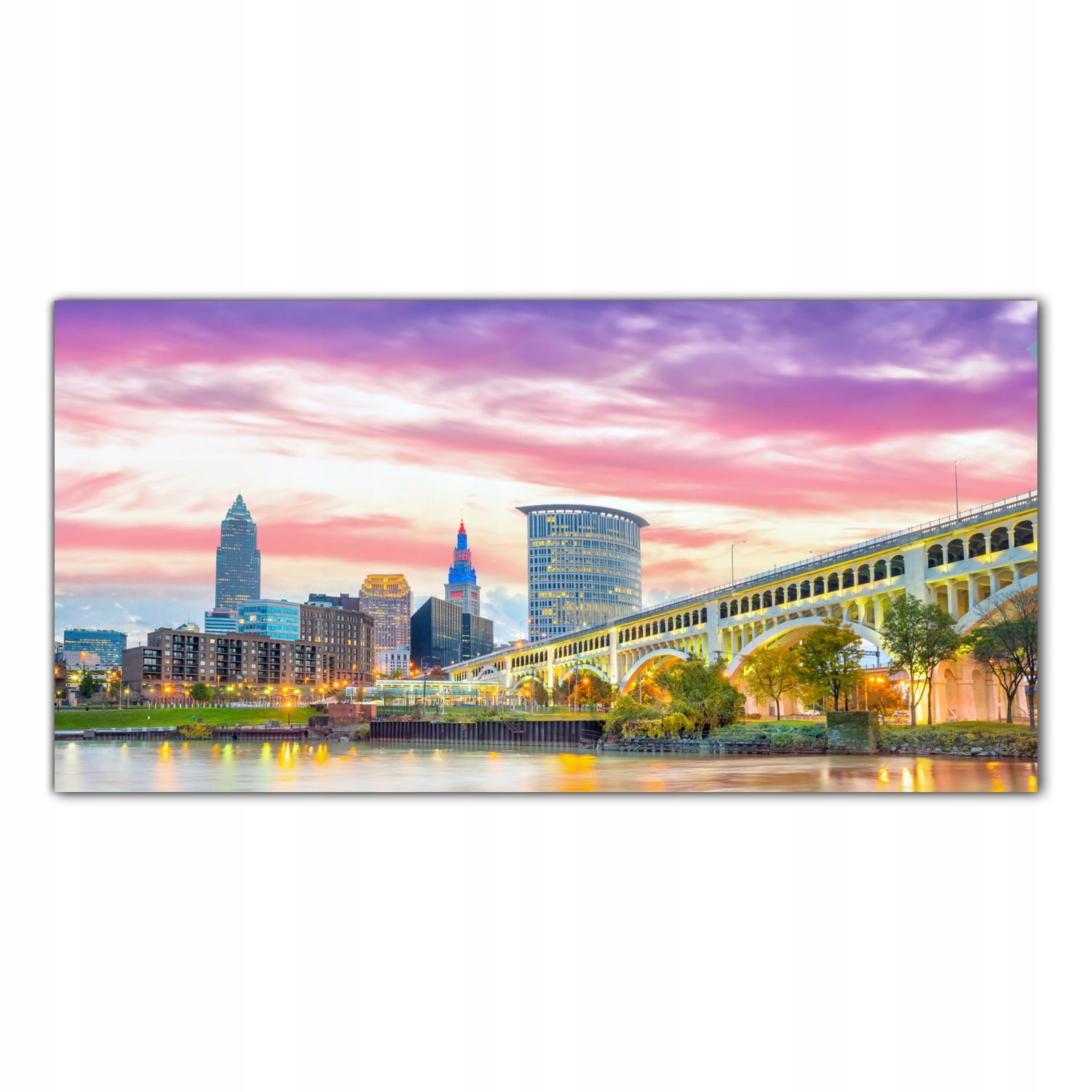 

Hartowany Obraz Szklany Cleveland Miasto 120x60