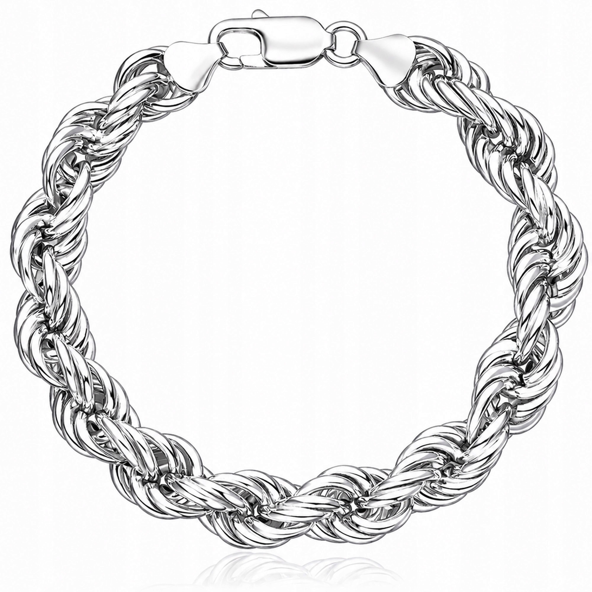 Stříbrný elegantní náramek Corda masivní stříbro 925 nafukovací 19 Cm