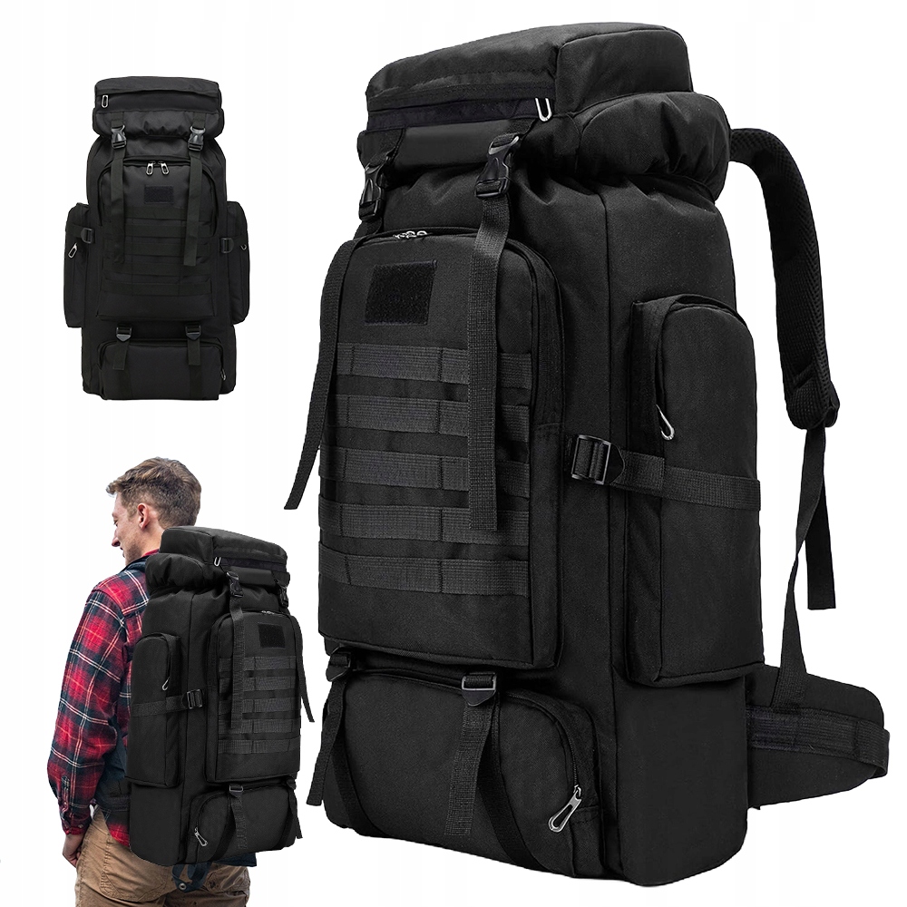 Batoh Na Přežití 75 L Černý Vojenský Na Výlety A Cestování