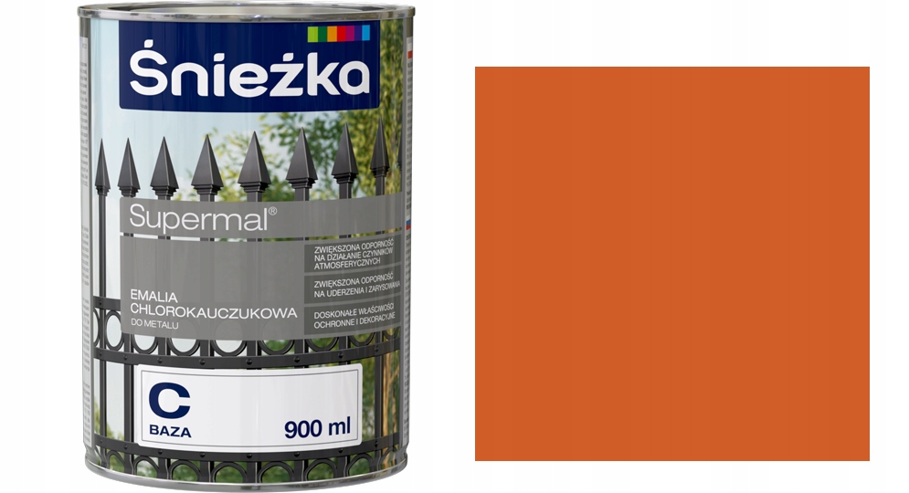 Śnieżka Chlorová Kaučuková Barva RAL2010 Oranžová 0,9L chlorová kaučuková barva