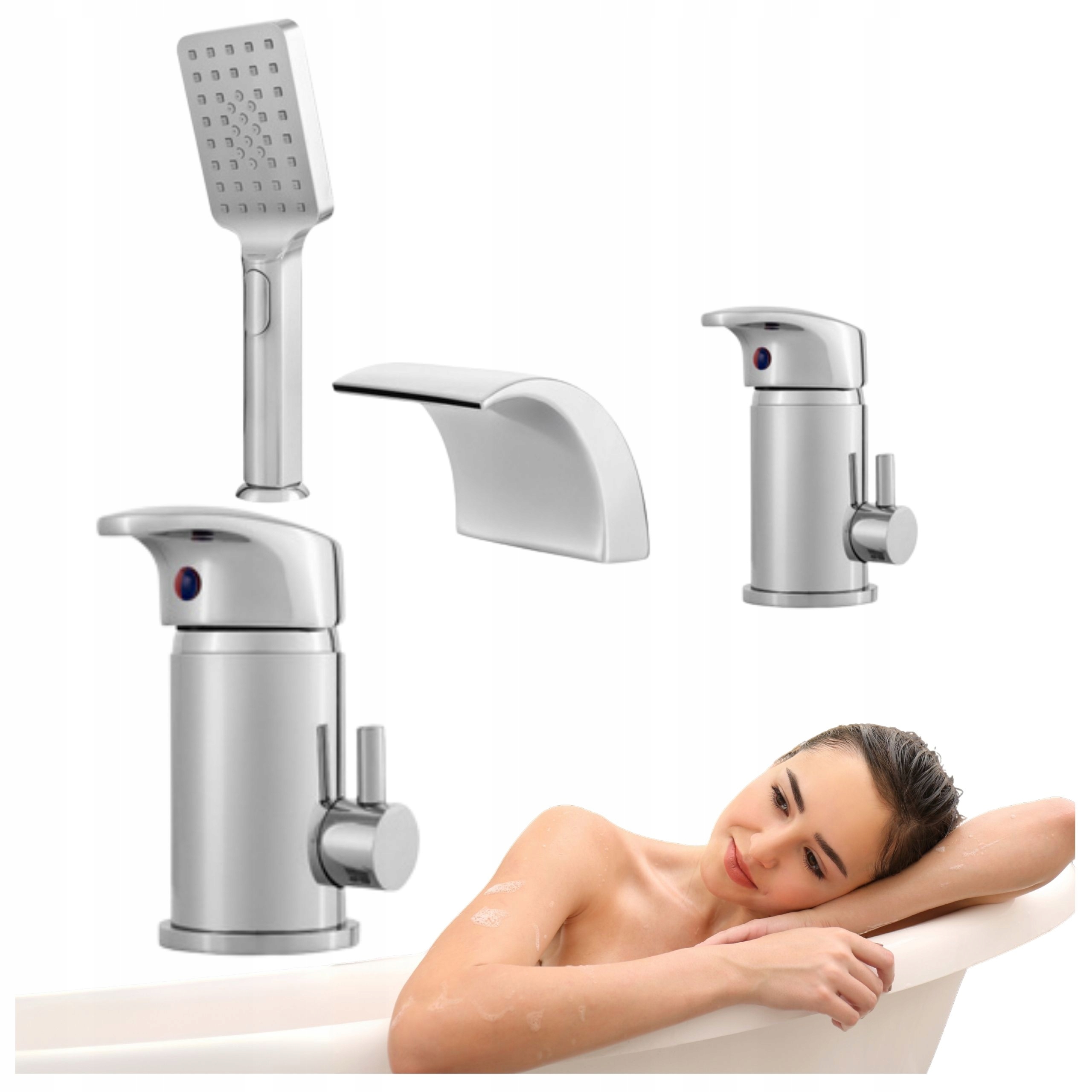 Vanová Baterie Cascade 3-OTVOROVÁ Vanová Kaskáda Chrom