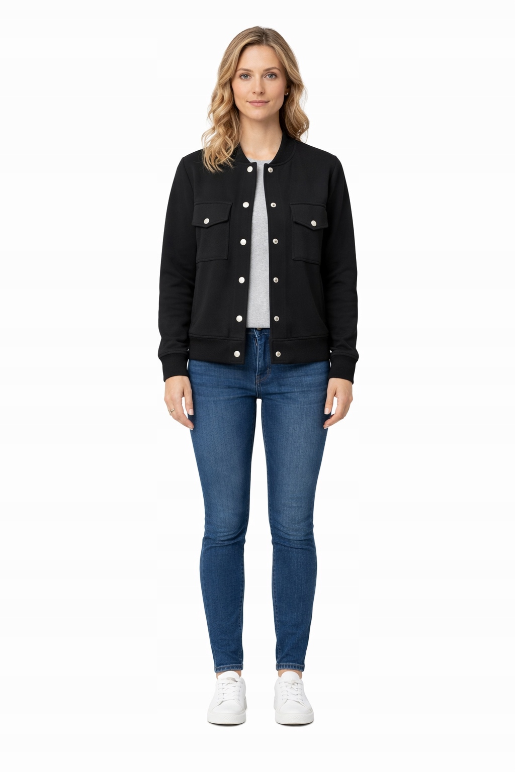 Černá Krátká Bomber Bunda S Cvočky M I4A