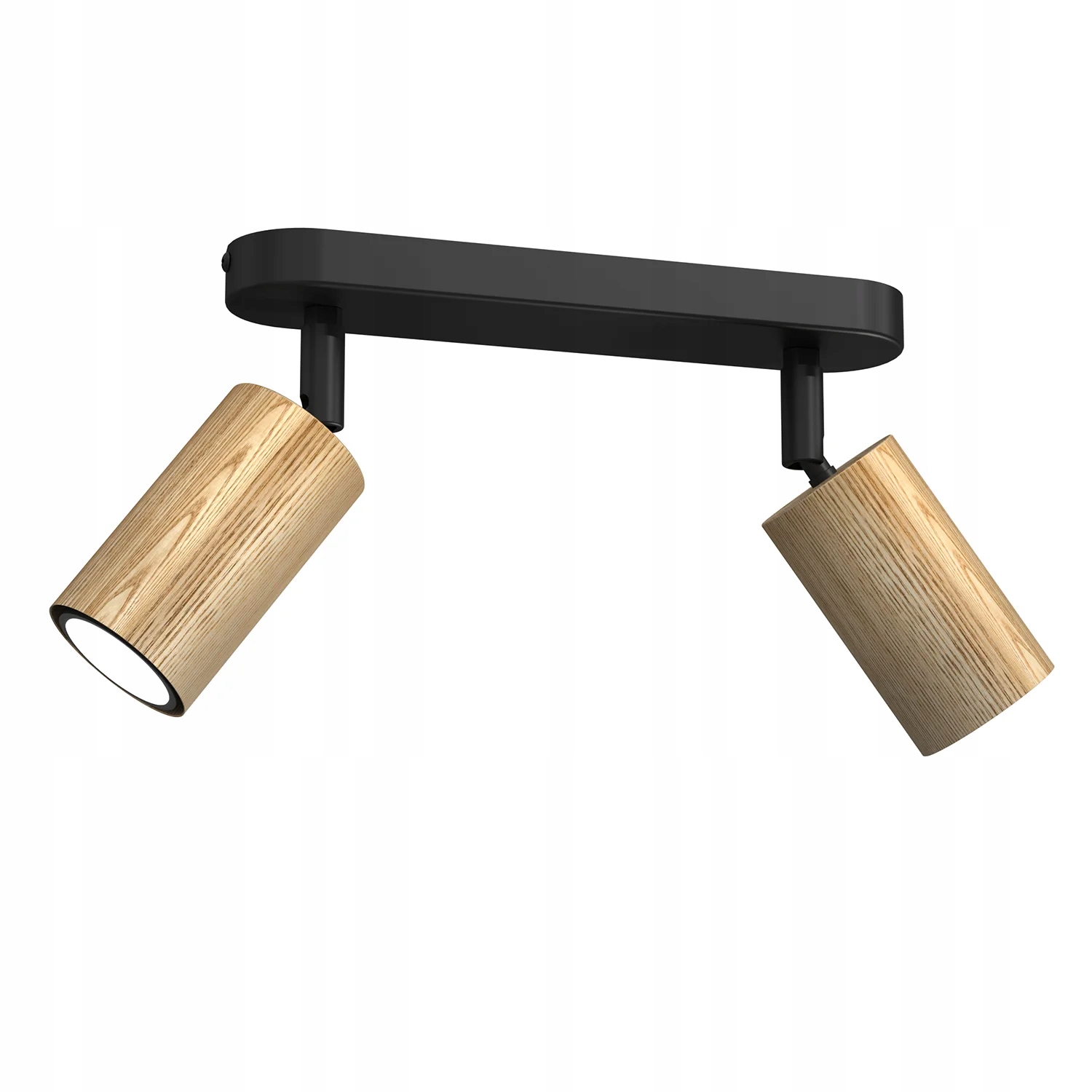 Luminex Led lišta Nisse 2xGU10 8W, čierna/jasné drevo, reflektory