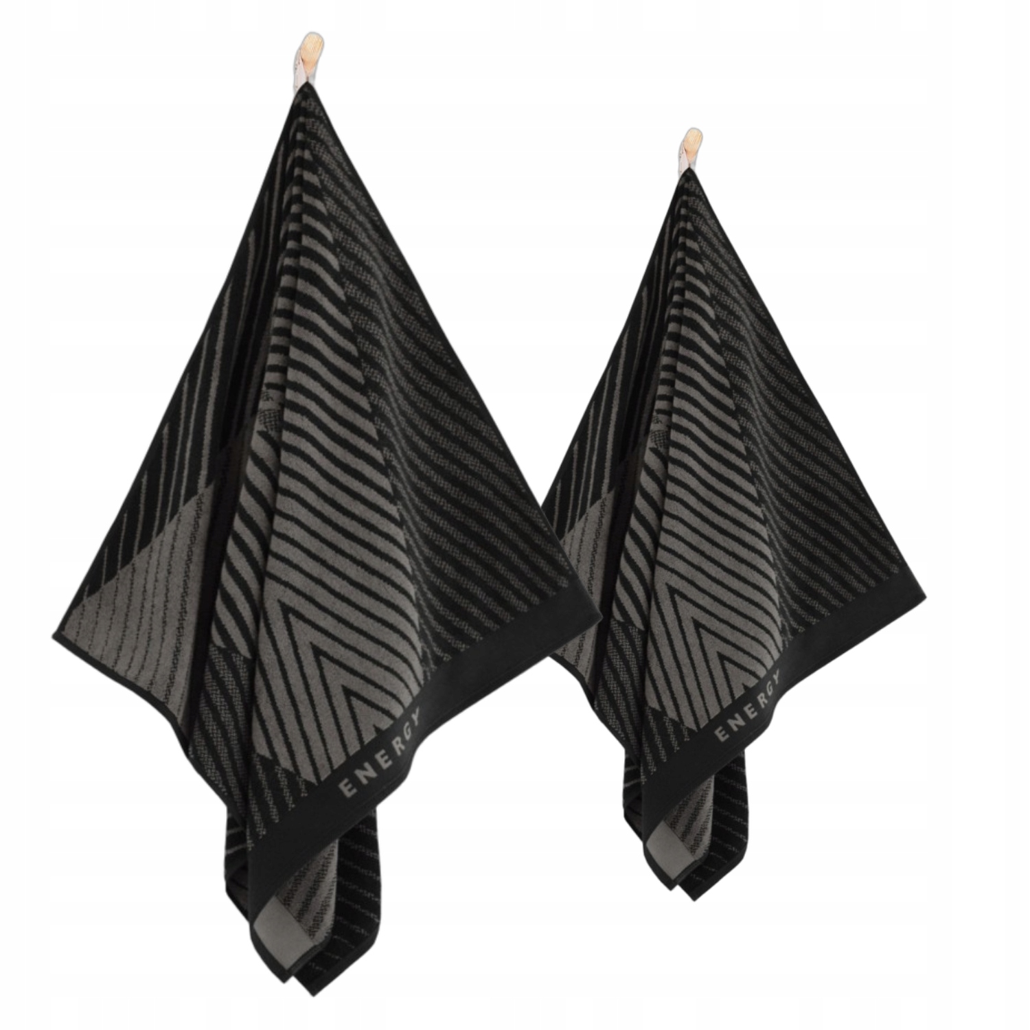 Zwoltex Energy Ab komplet ręczników sportowy czarny 70x140 50x90