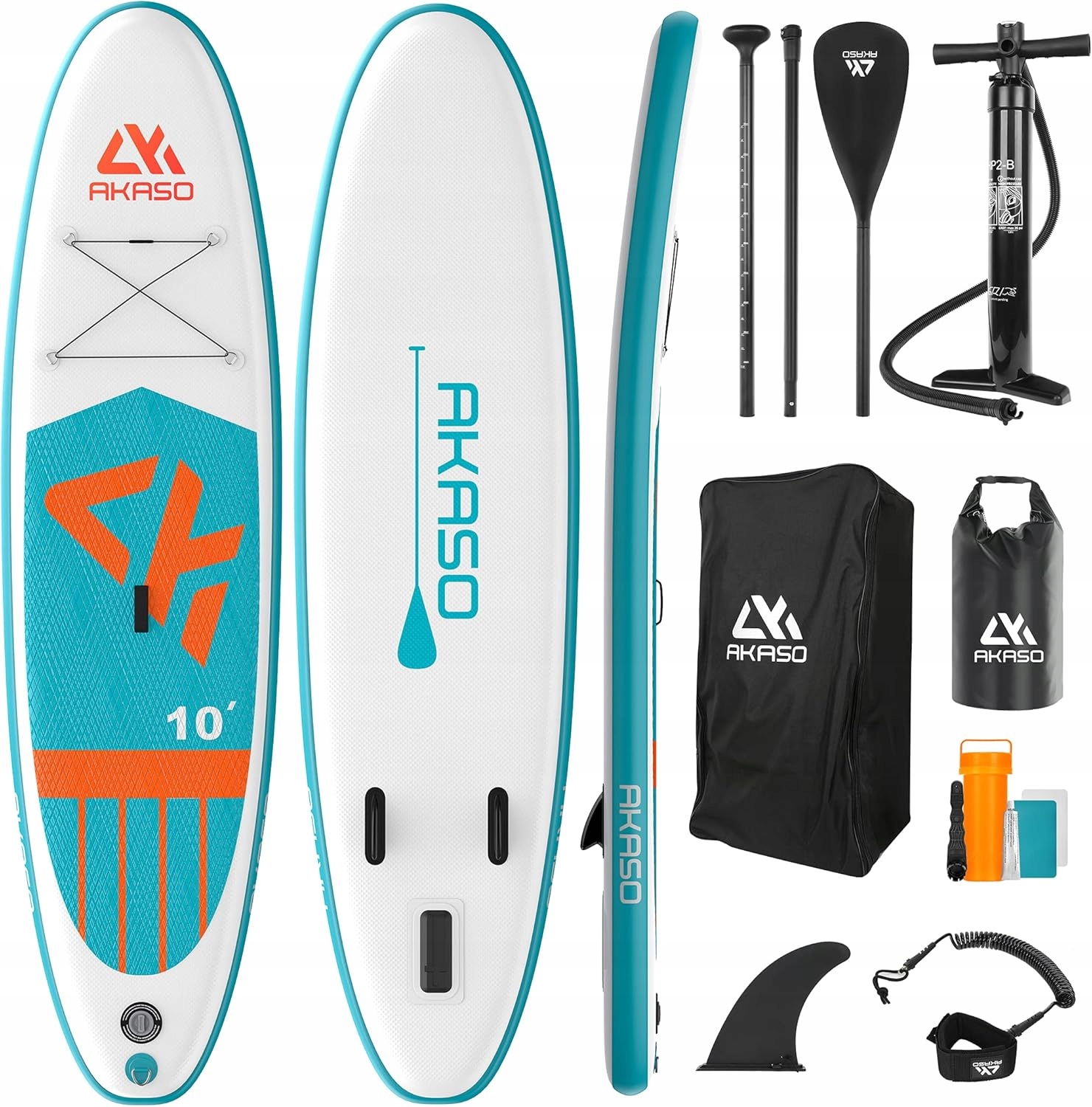 Nadmuchiwana deska Sup na stojąco Akaso 150kg 305x81x15cm