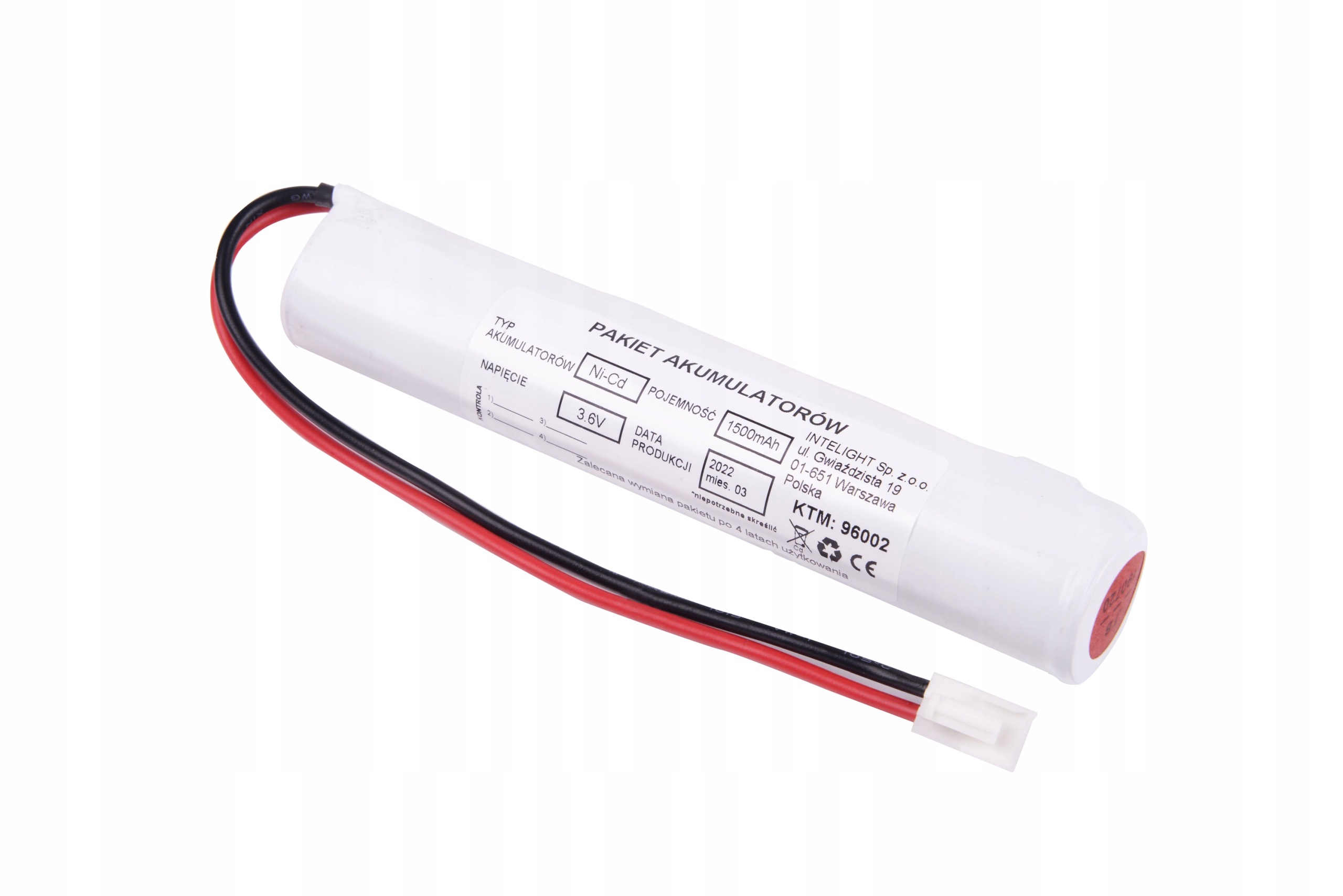 Intelight Pakiet akumulatorów NiCd 3,6V 1500mAh HT do opraw Orion