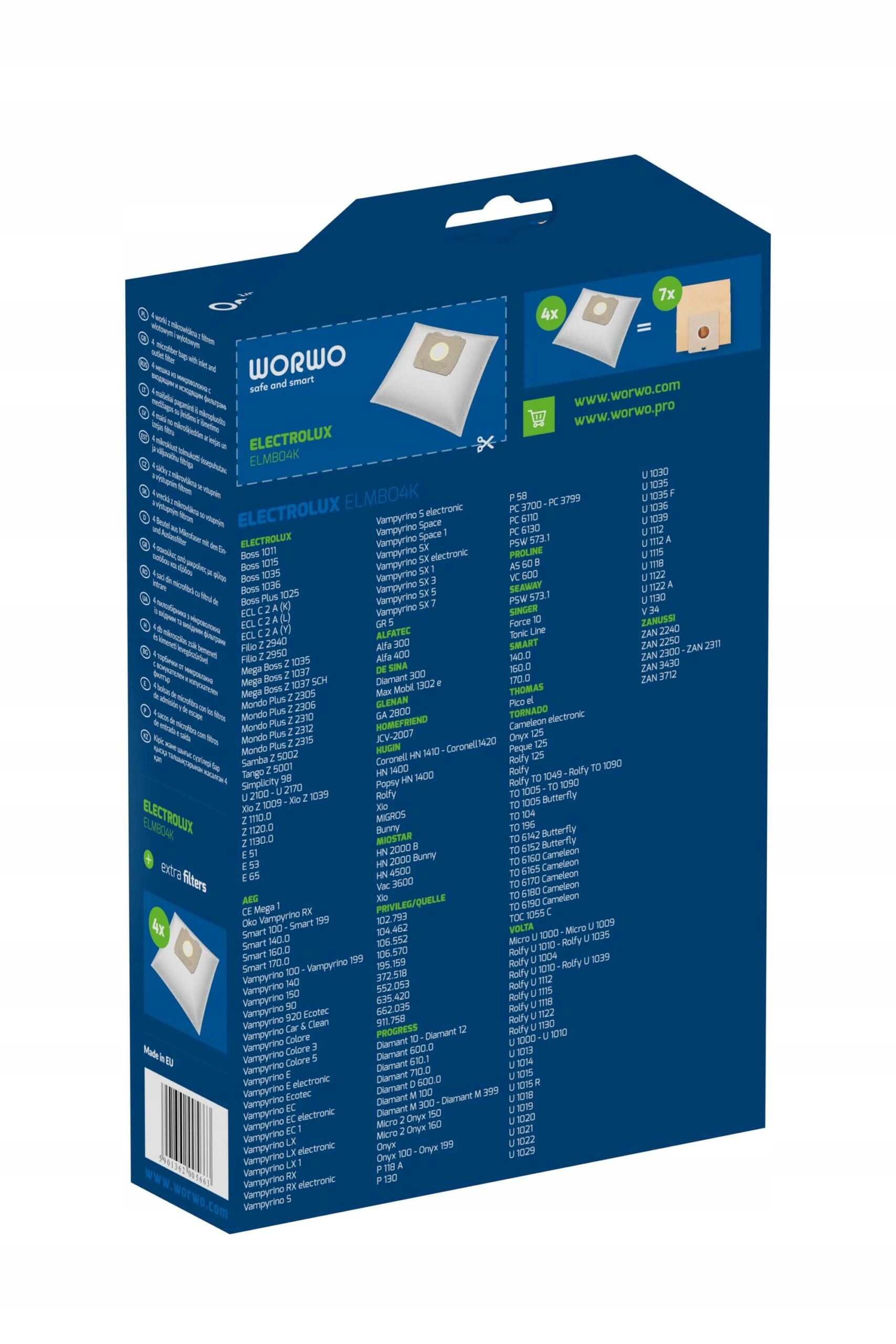 Worki do ELECTROLUX Xio z1034 E53, Zanussi Proline Rodzaj inny