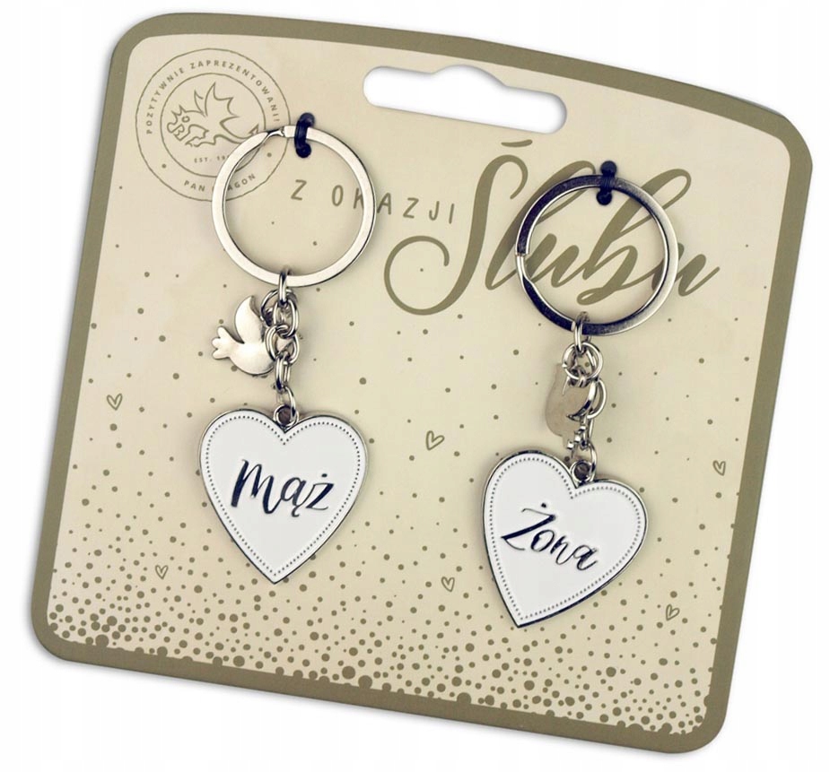 

Dwa breloczki Żona i Mąż Prezent na ślub wesele