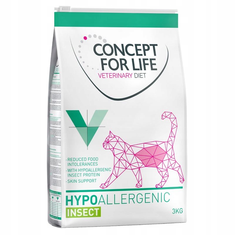 Levně Concept for Life Veterinary Diet Hypoalergenní hmyzí krmivo pro kočky 3 x 3 kg