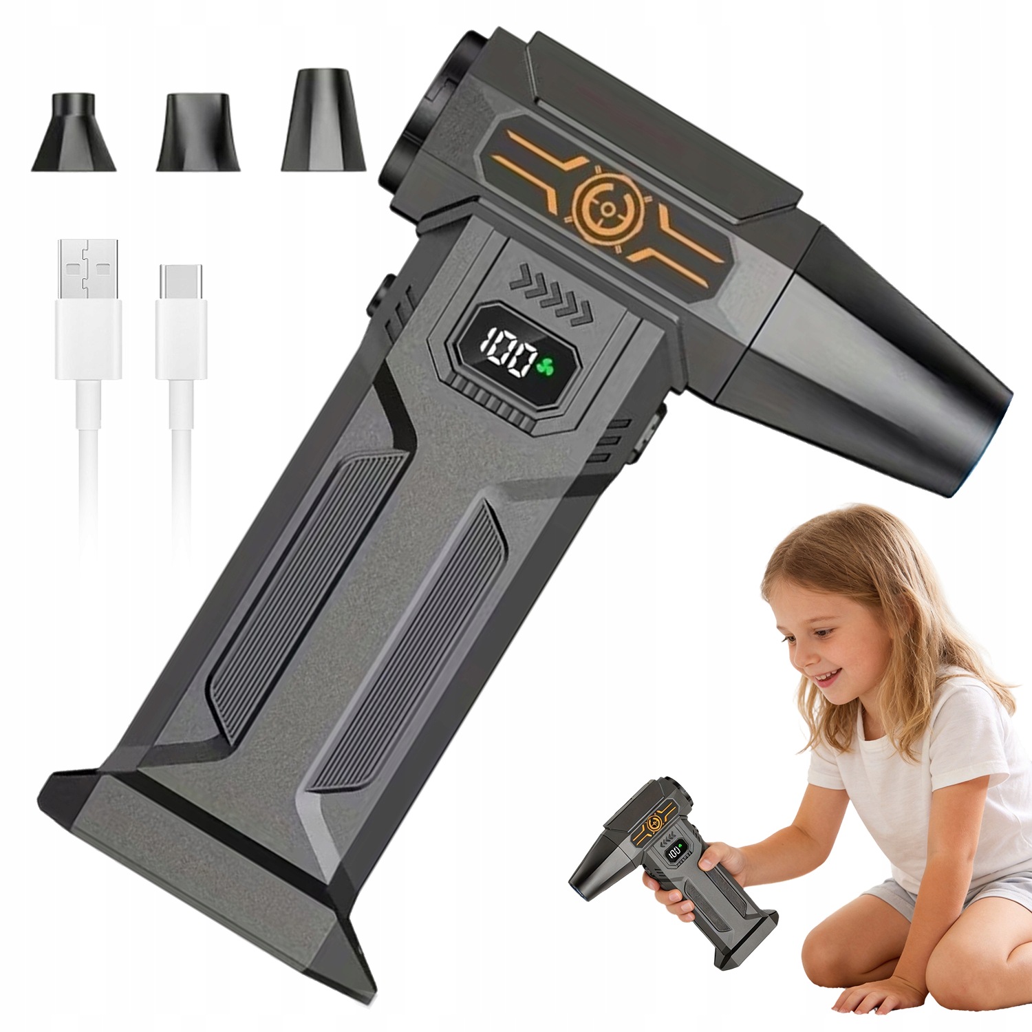 Miini Foukač Turbo Baterie 5 Stupňů Rychlosti Pro Čištění A Chlazení