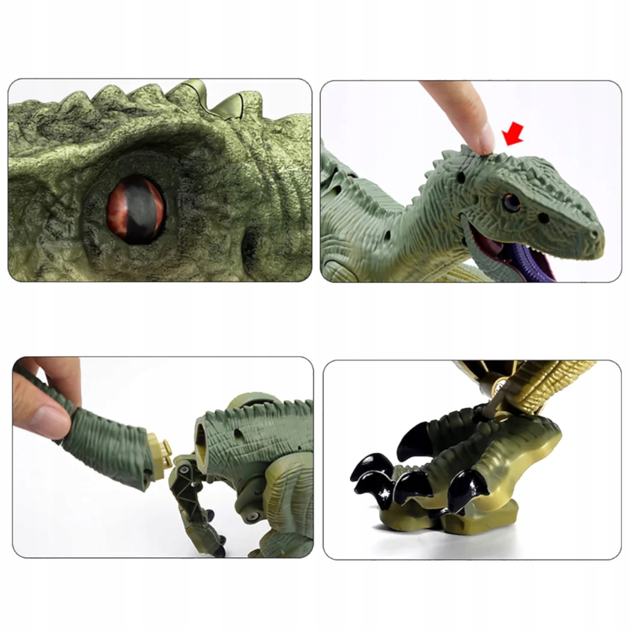 Dinozaur Velociraptor zdalnie sterowany pilot port usb dźwięki QX020 Materiał plastik