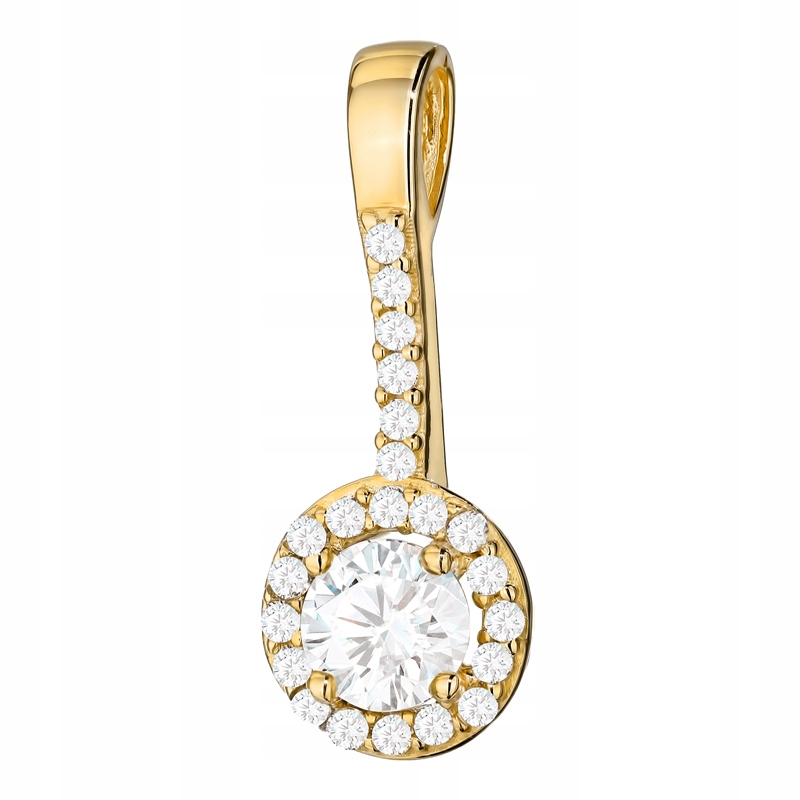 Zlatý Přívěsek Přívěsek pr. 585 typu Halo Kolečko Kolo s zirkony 14k