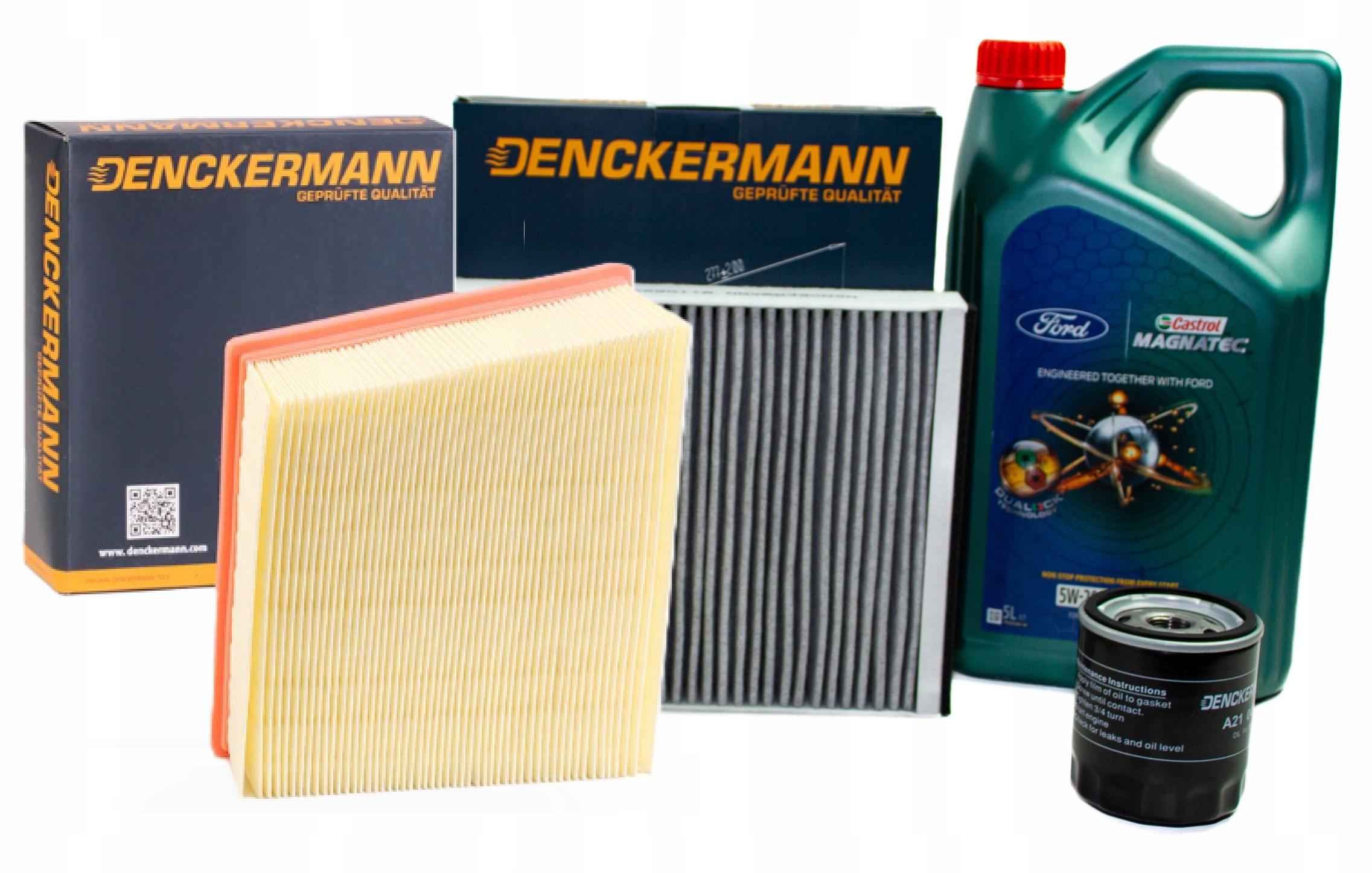 Sada 3 filtrů Ford Fiesta VI 2008-2018 1.0 EcoBoost olej Castrol 5W20 5L